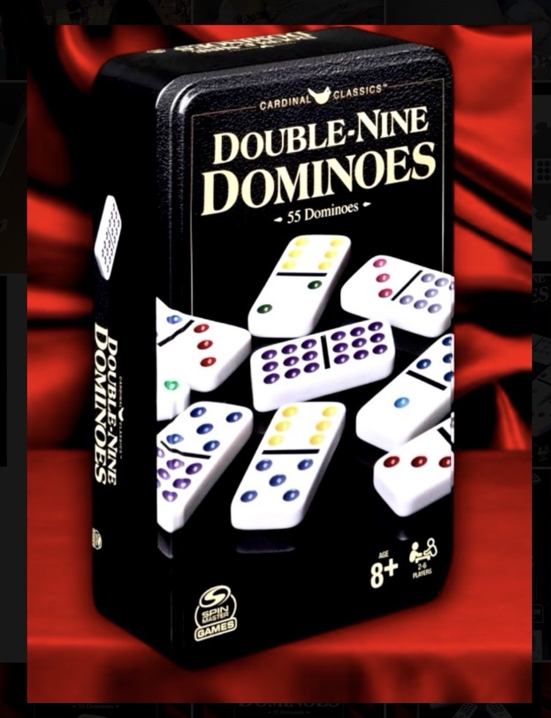 Spin Master Games Cardinal Classics Double Nine Dominoes 55pc Set in Storage Tin