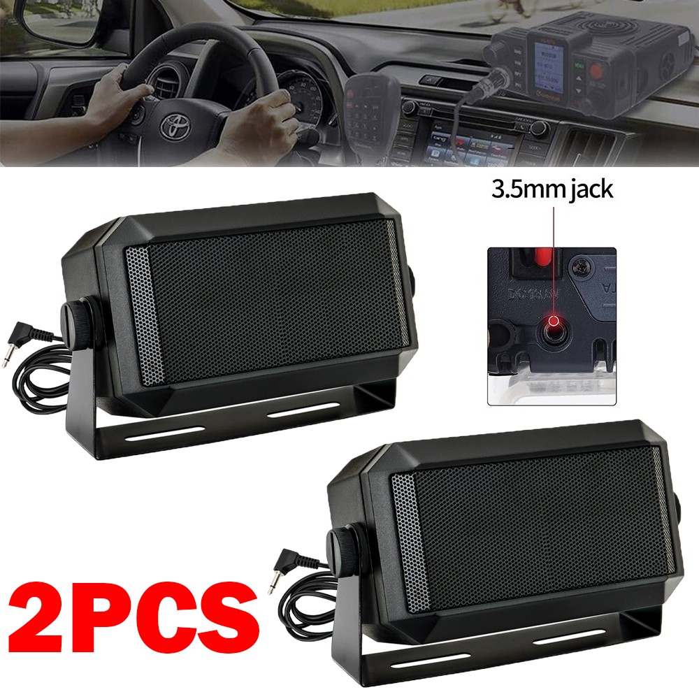 2X Heavy duty KES-3 External Speaker for Yaesu Kenwood Icom Car Radio 3.5mm jack