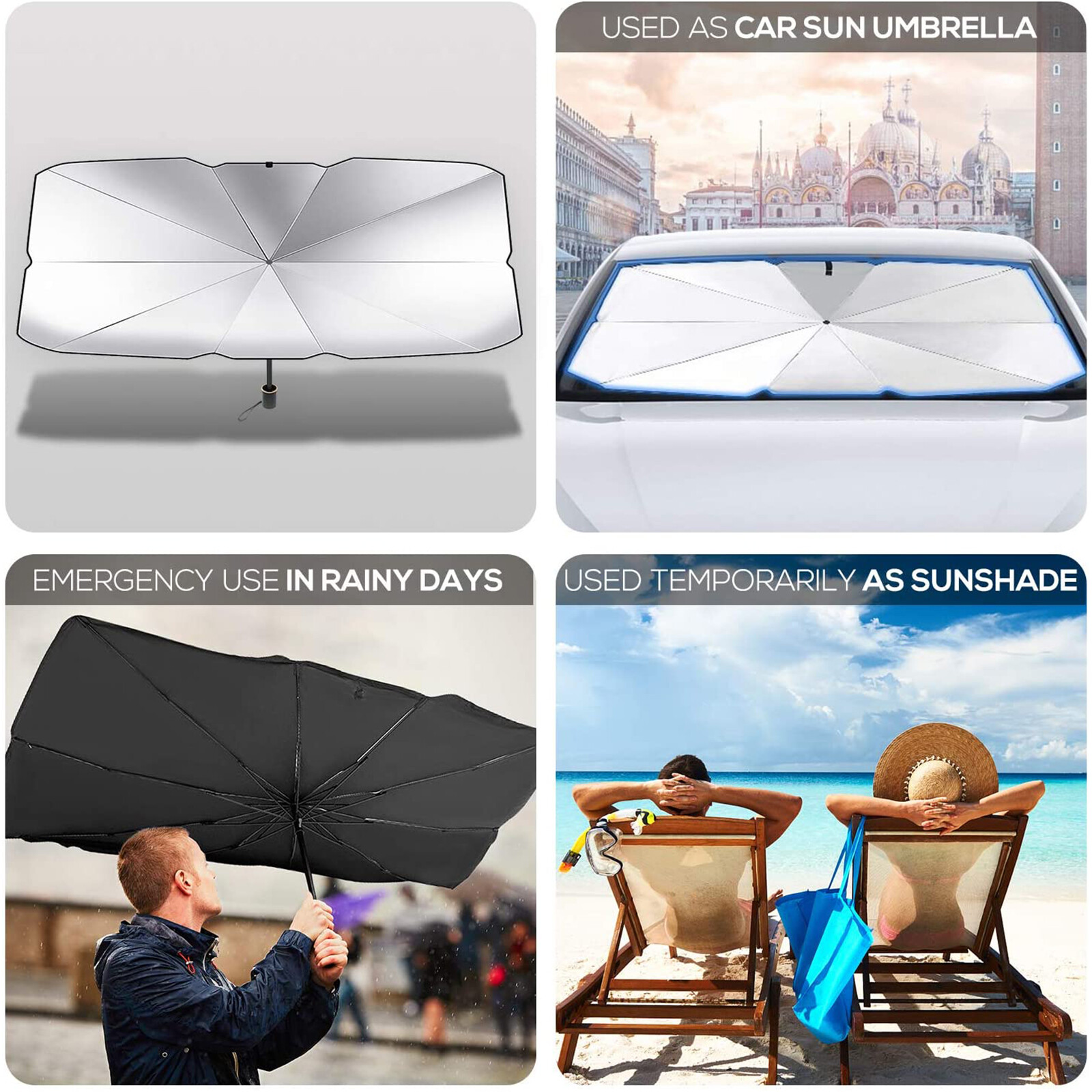 Car Windshield Sun Shade Umbrella Front Window Cover Visor Foldable UV Block