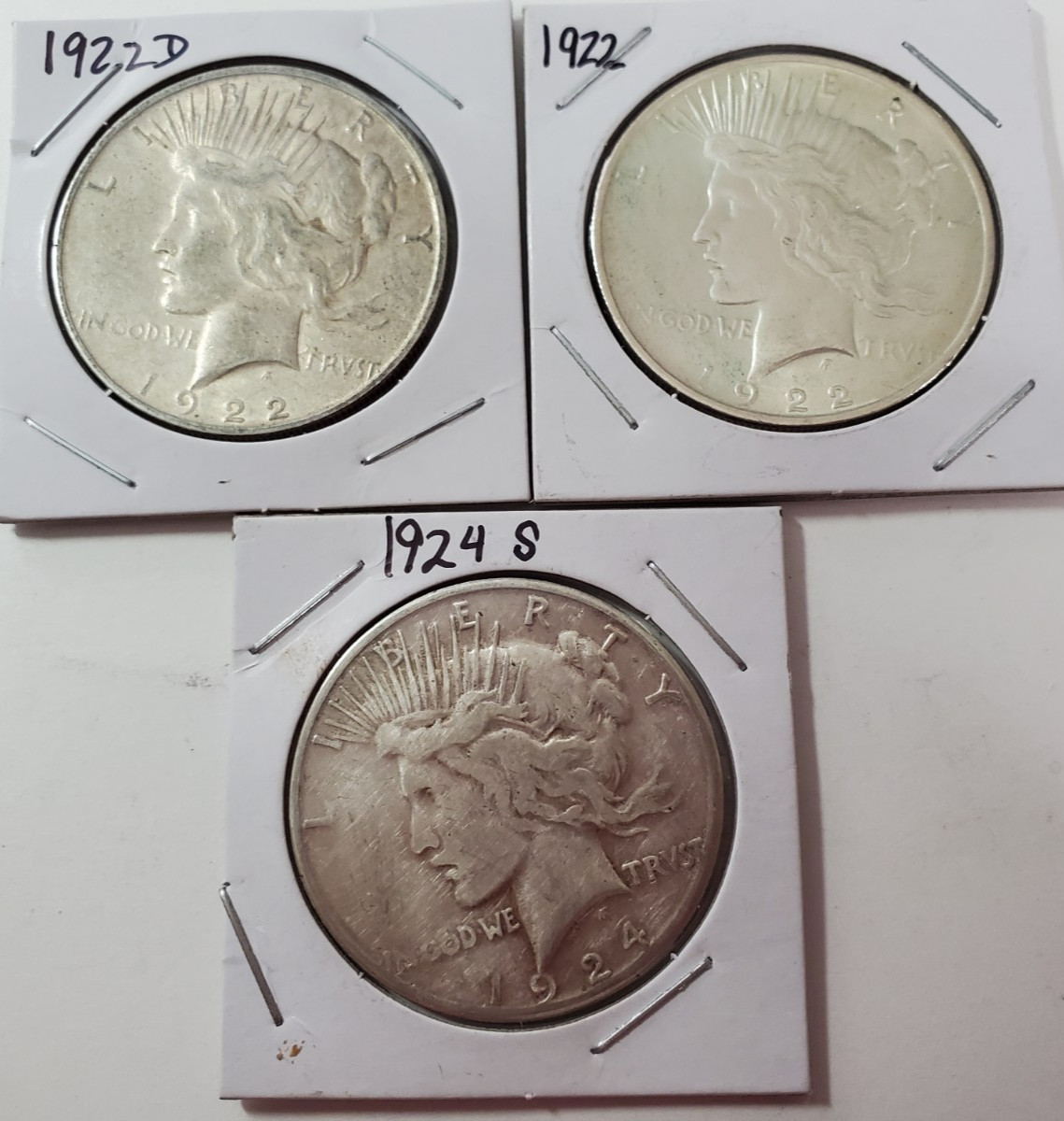lot of 3 peace dollars