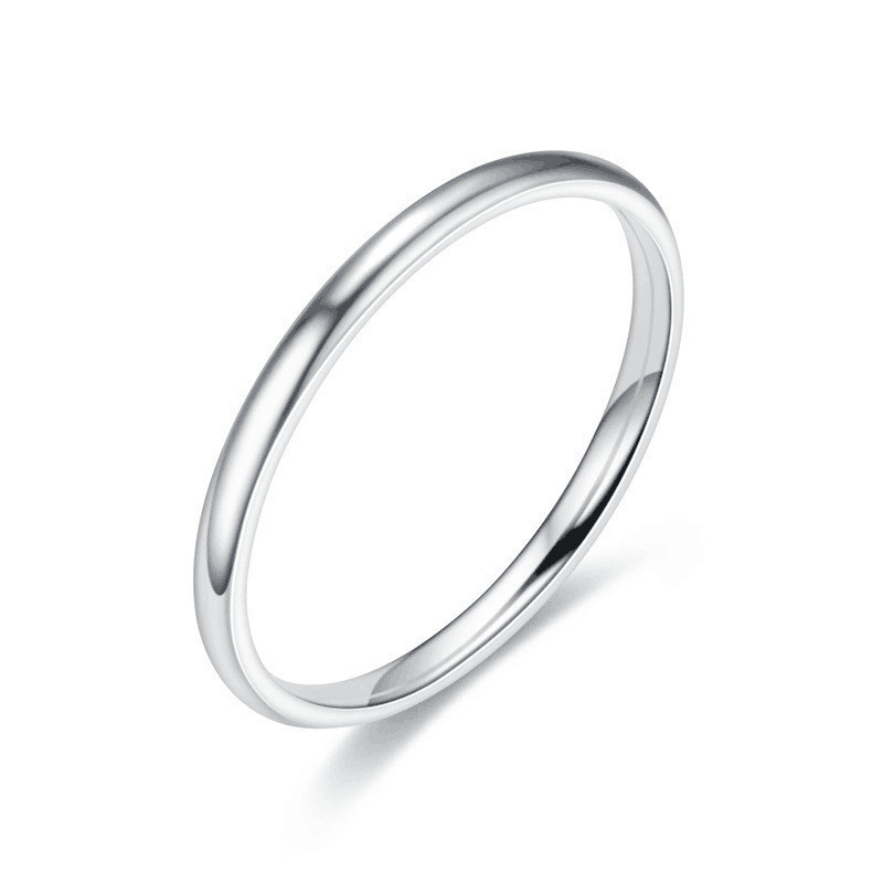 Solid Stainless Steel Plain Thin Ring 2mm Silver Polished Band Gift Size 6 to 10