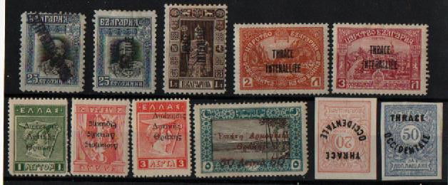 Small group of mint stamps from Thrance, cat. $35