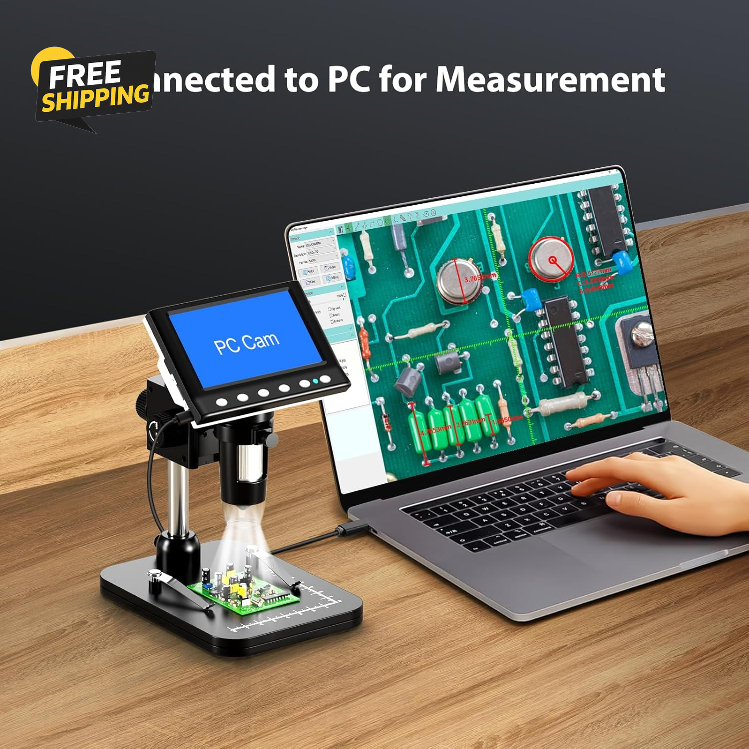 4.3'' IPS Coin Microscope, 1000X Magnification Digital Microscope