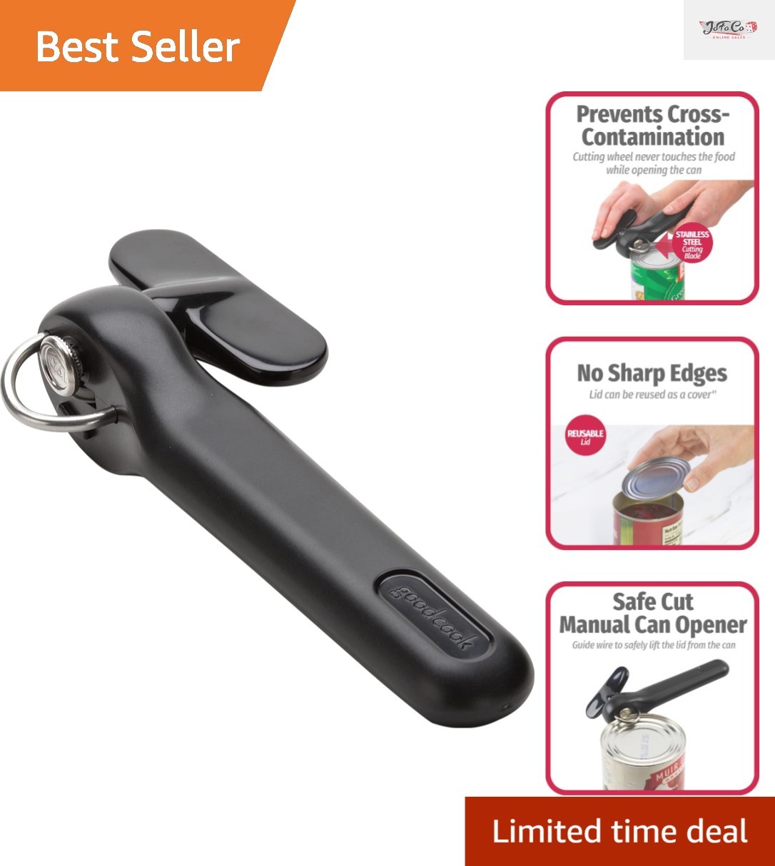 Innovative Safe Cut Can Opener – Effortless, Secure Handling & No Contamination