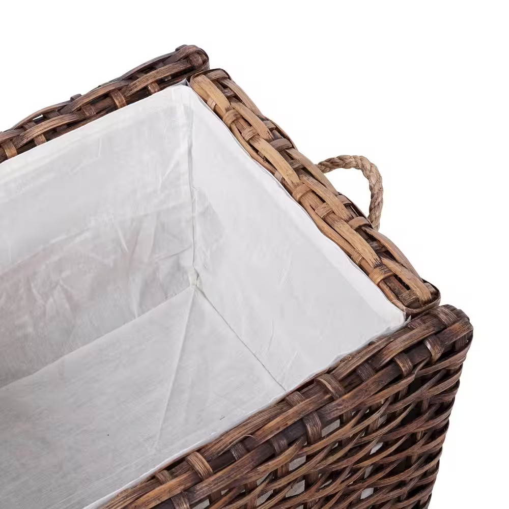 Jacob 31.5 In. Wicker Storage Trunk, Dark Brown Wash