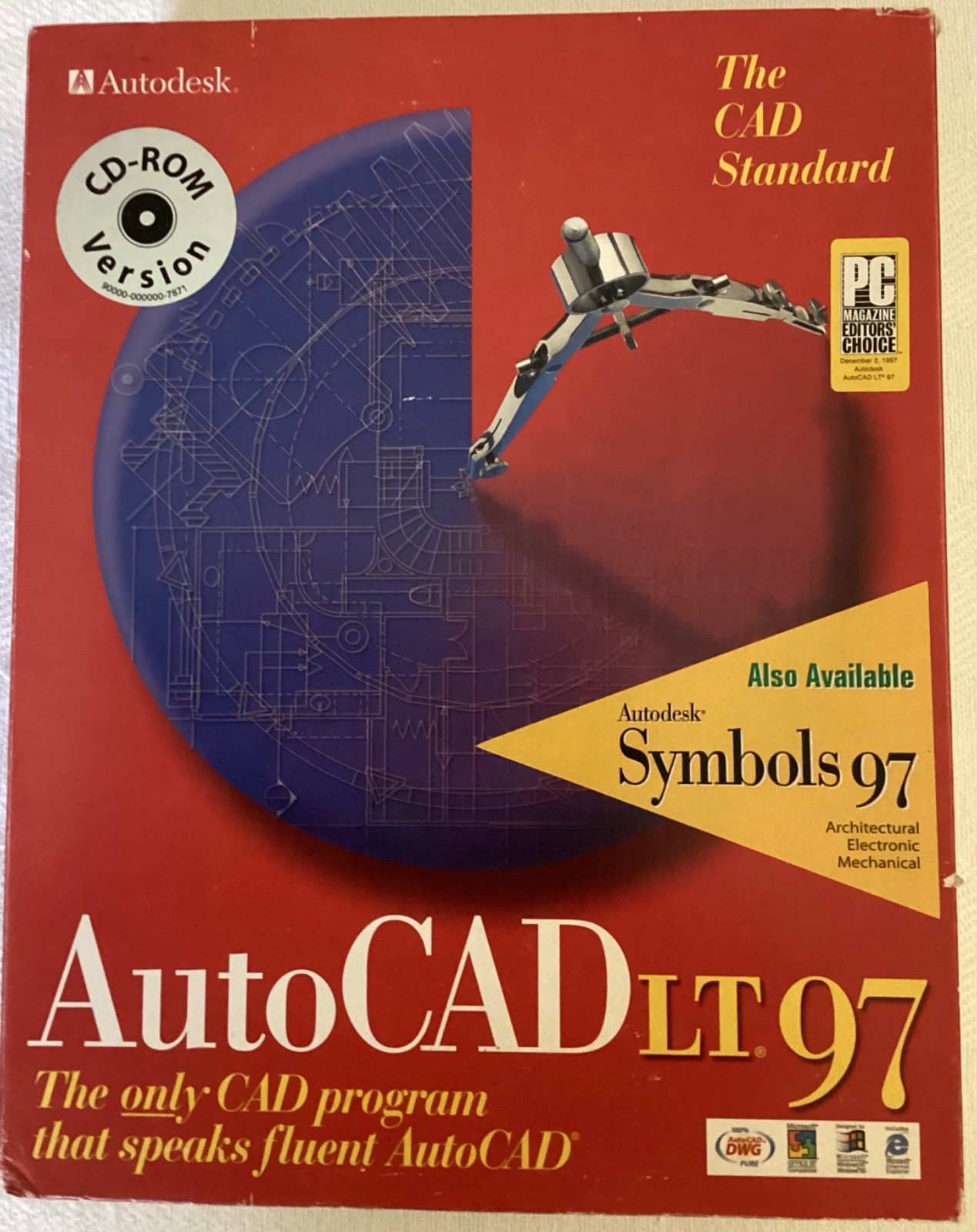 Autodesk AutoCAD LT 97 PC Vintage Software CD ROM Box & Learning Assistance Vtg