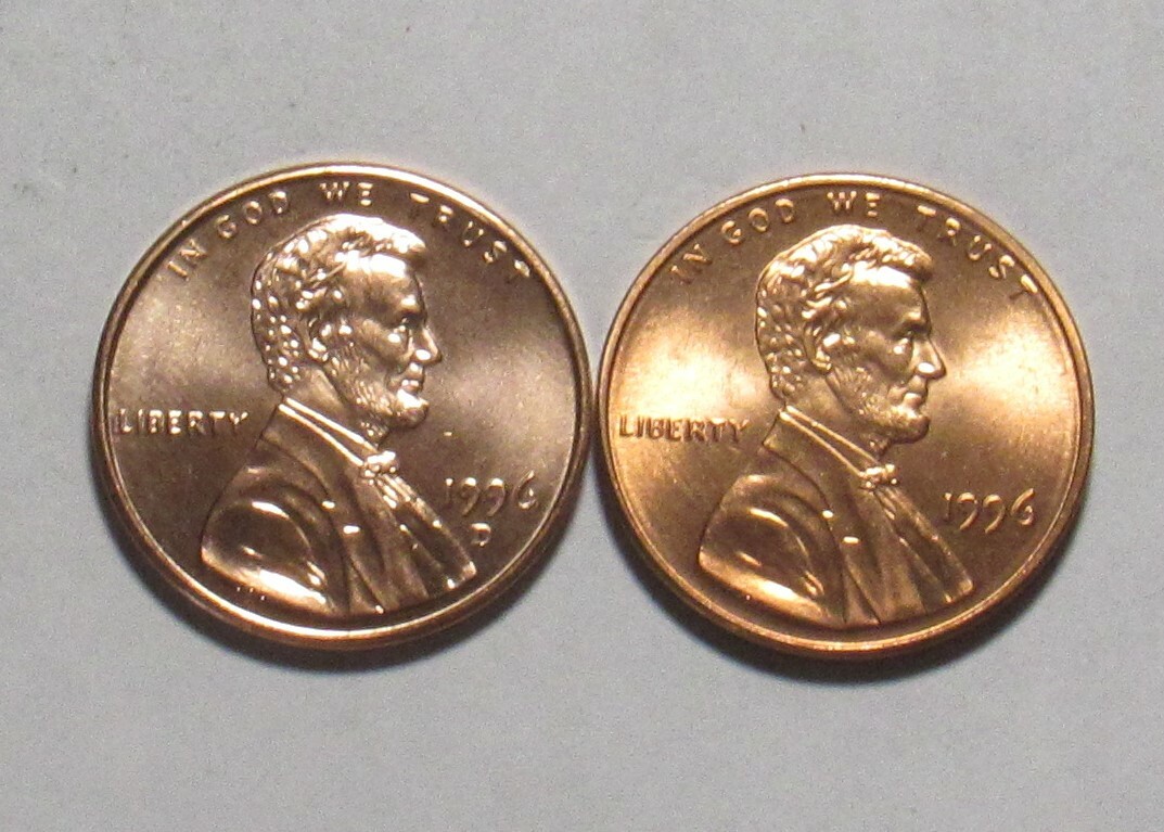 1996 P&D Lincoln Memorial Cents in Red BU