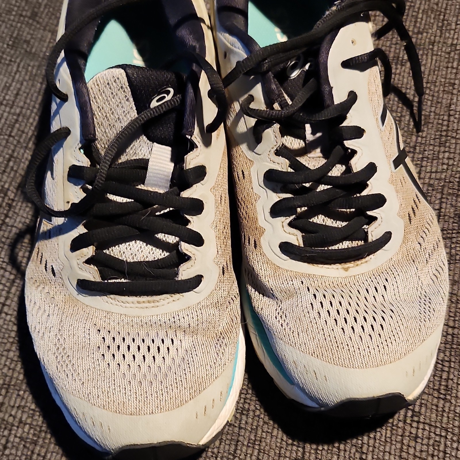 ASICS T799N Men's Running Shoes Beige Black Blue Synthetic US 10 EU 42 Low Top