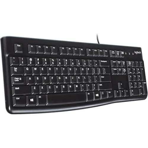 Logitech K120 Wired USB Keyboard Full Size Spill Resistant for PC Windows