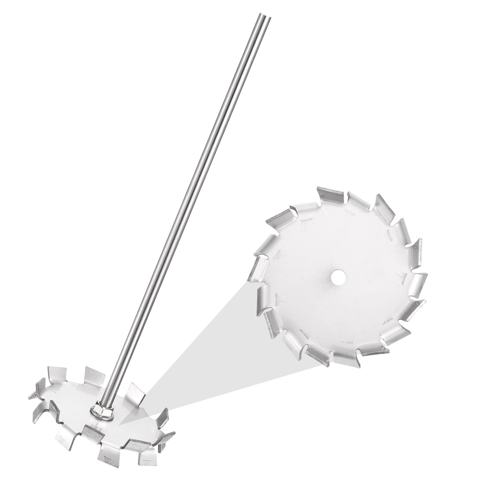 Dispersing Disc, 100mm / 3.94" 304 Dispersion with 8mm Shaft Hole 8x300mm Rod