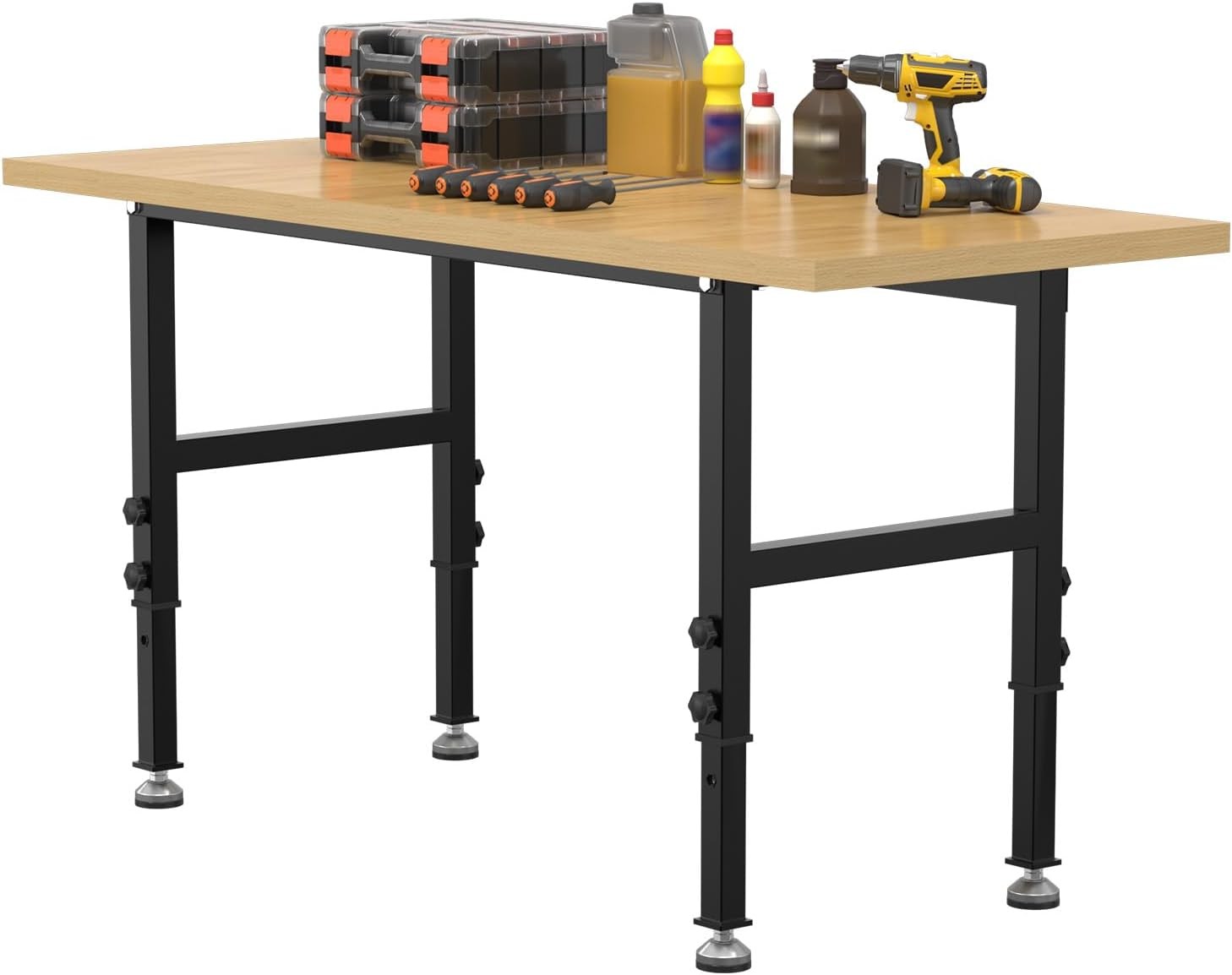 60" Adjustable Workbench,Heavy-Duty Work Table,3000 LBS Load Capacity