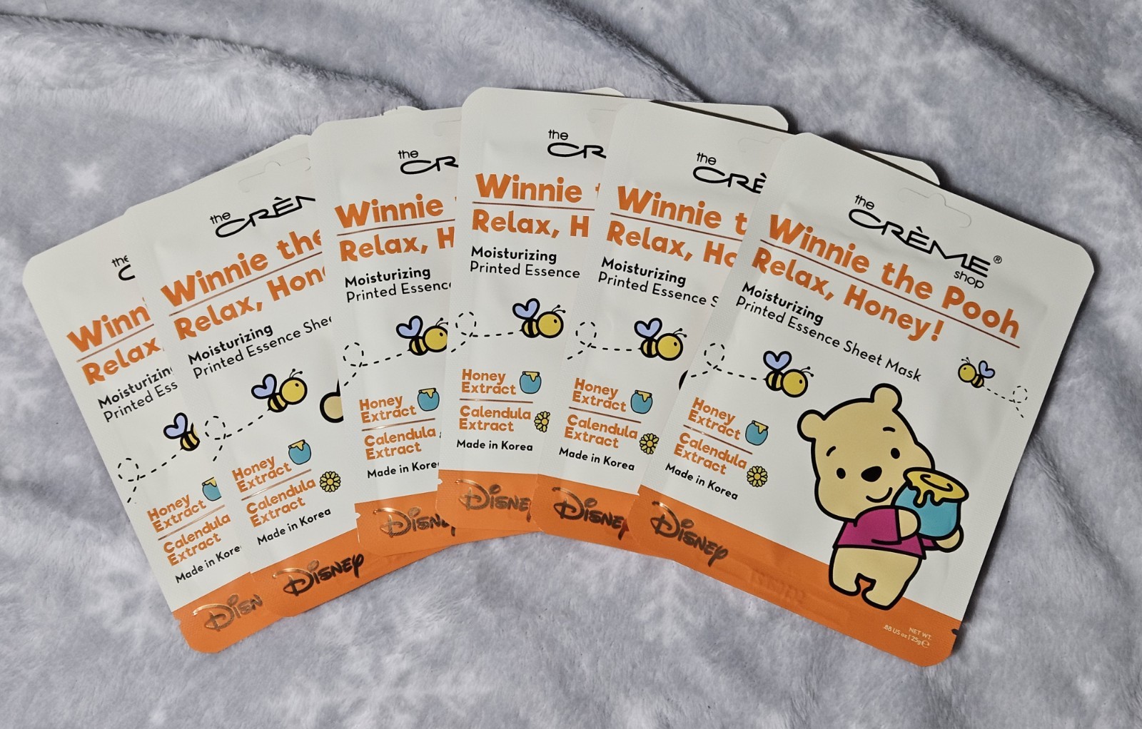 The Crème Shop Disney Winnie the Pooh Relax, HONEY! Lot Of 6 Moisture Face Masks