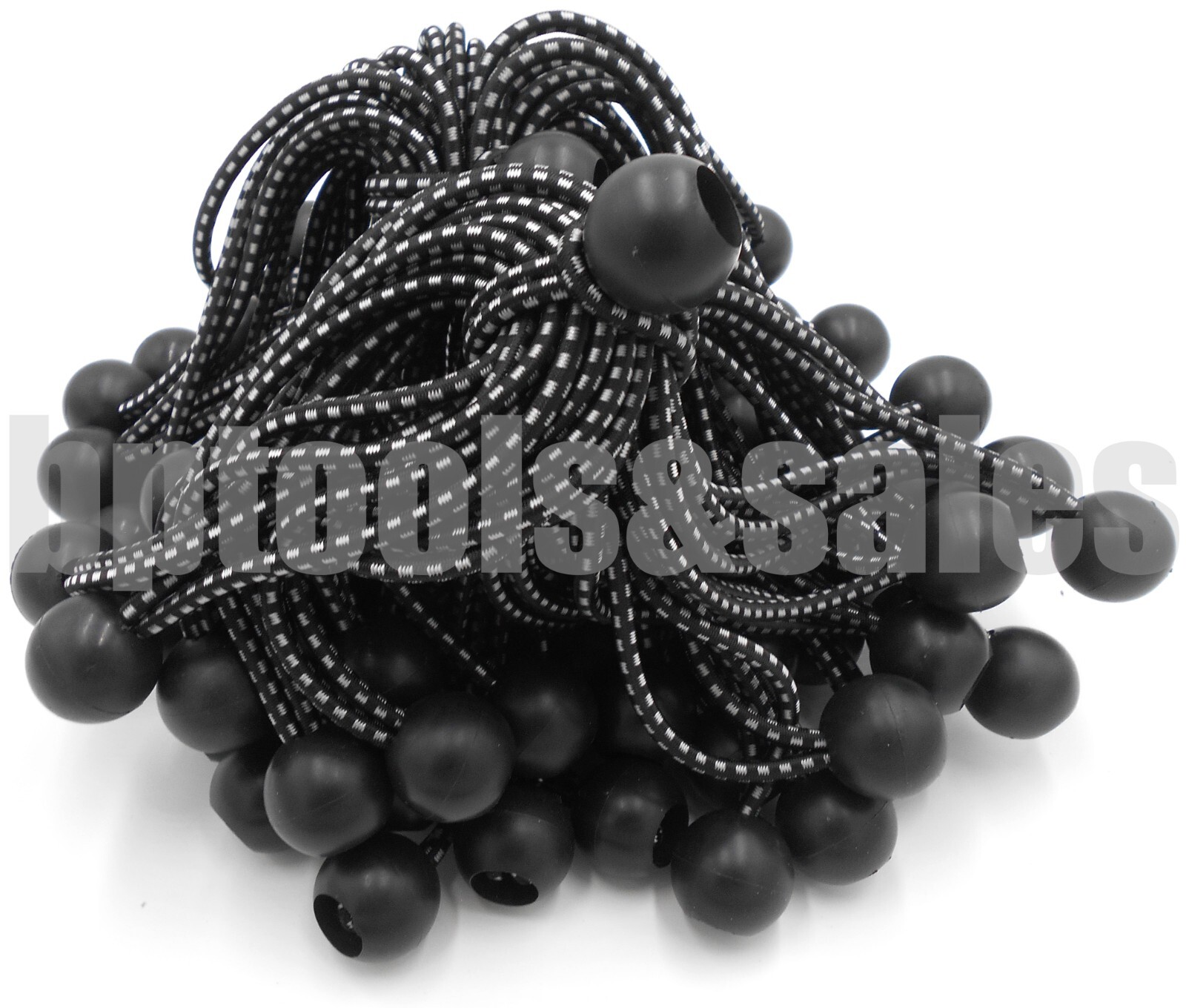 100pcs 5" Black Ball Bungee Bungie Cord Super Duty Canopy Tarp Tie Downs Straps