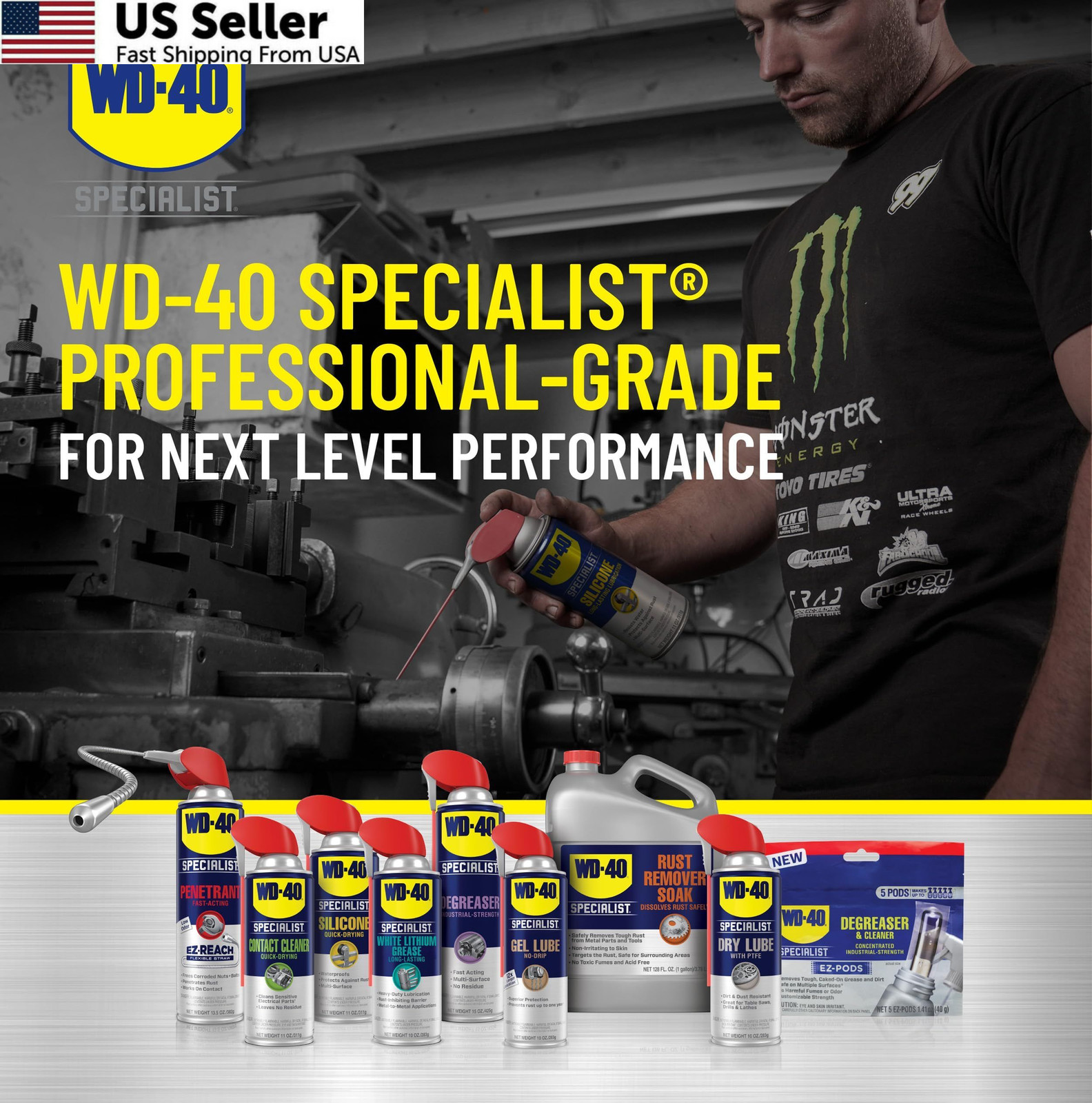 WD-40 Specialist Silicone Lubricant with SMART STRAW SPRAYS 2 1-Pack, Silver