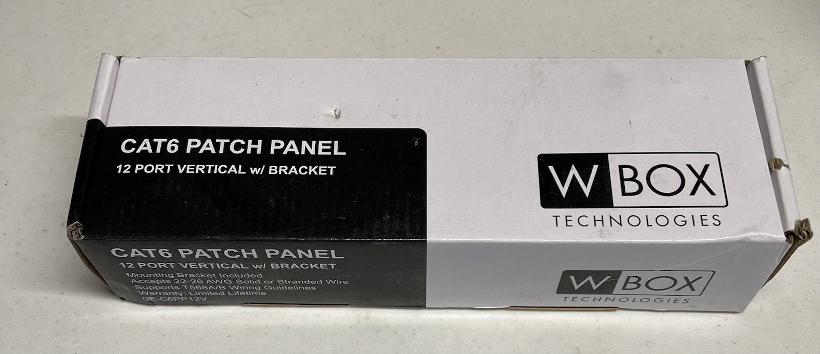 W Box Technologies Cat6 12-Port Vertical Patch Panel w/ Bracket 0E-C6PP12V