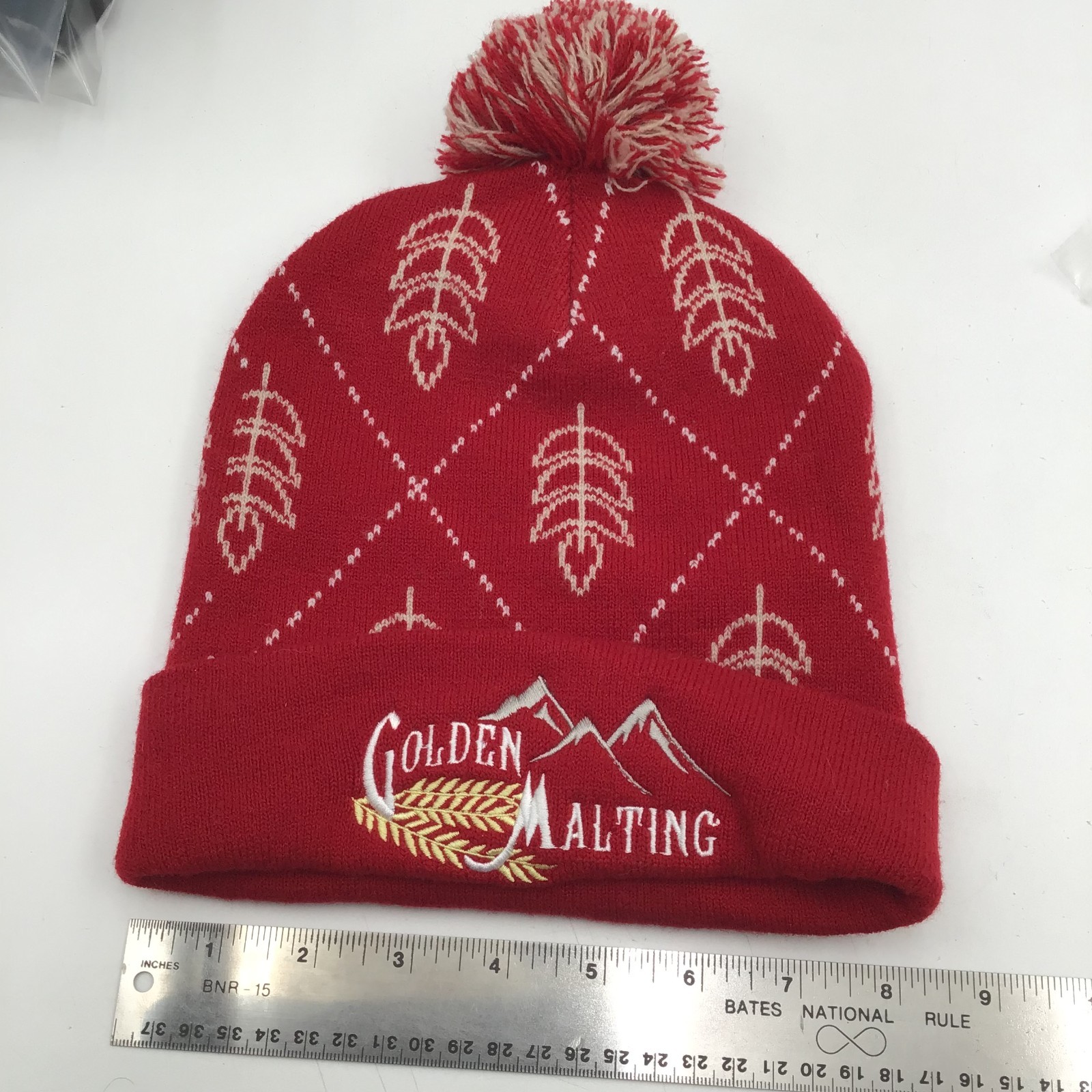 Golden Malting Adult Beanie Cuffed Bobble Pompom Snowboard Ski Hiking Colorado