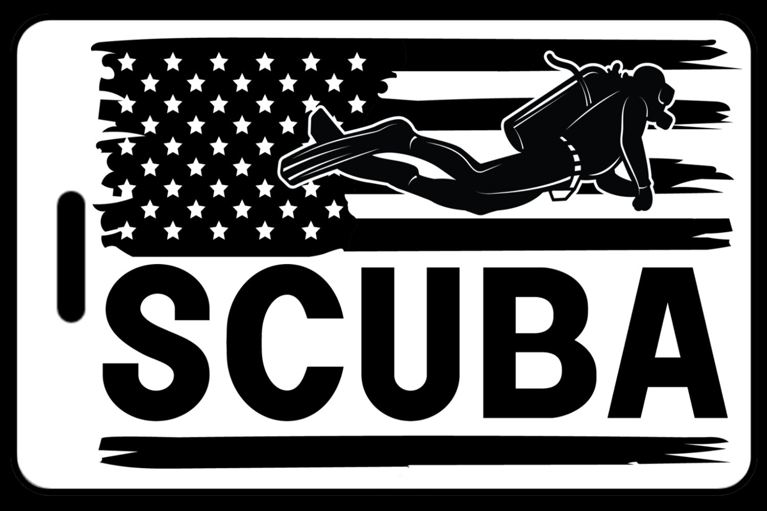 Personalized Lo-Viz US Flag with SCUBA Luggage/Gear Bag Tag
