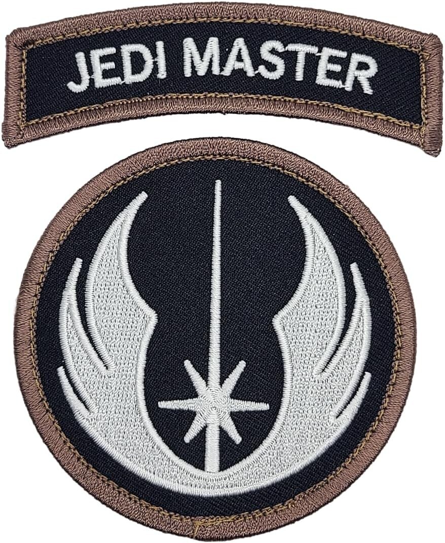 Jedi Order Jedi Master Tab Morale Patch -2PC Bundle -HOOK BACKING
