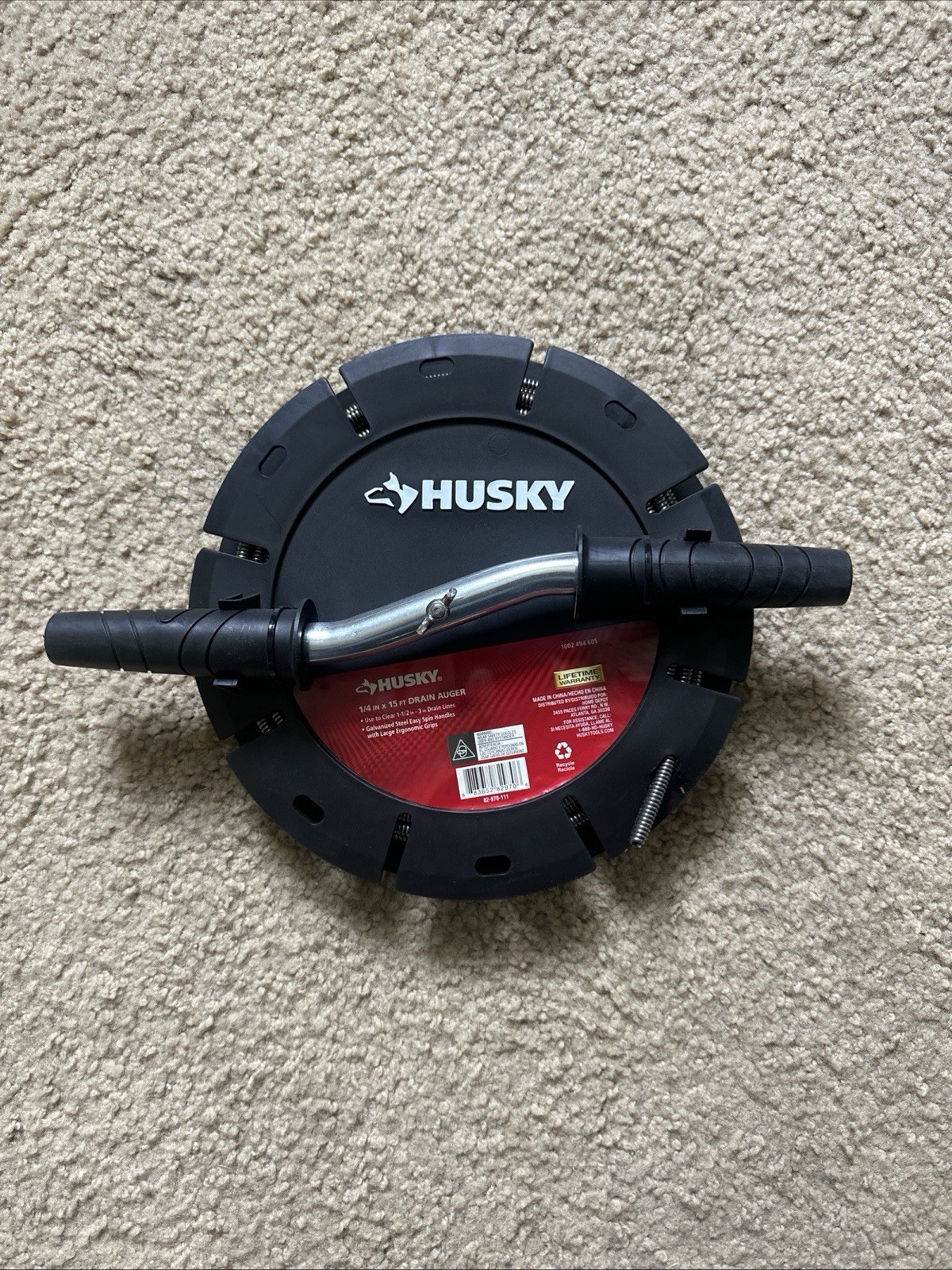 NEW Husky ¼ in. x 15 ft. Drain Auger Cleaner 1002 494 605