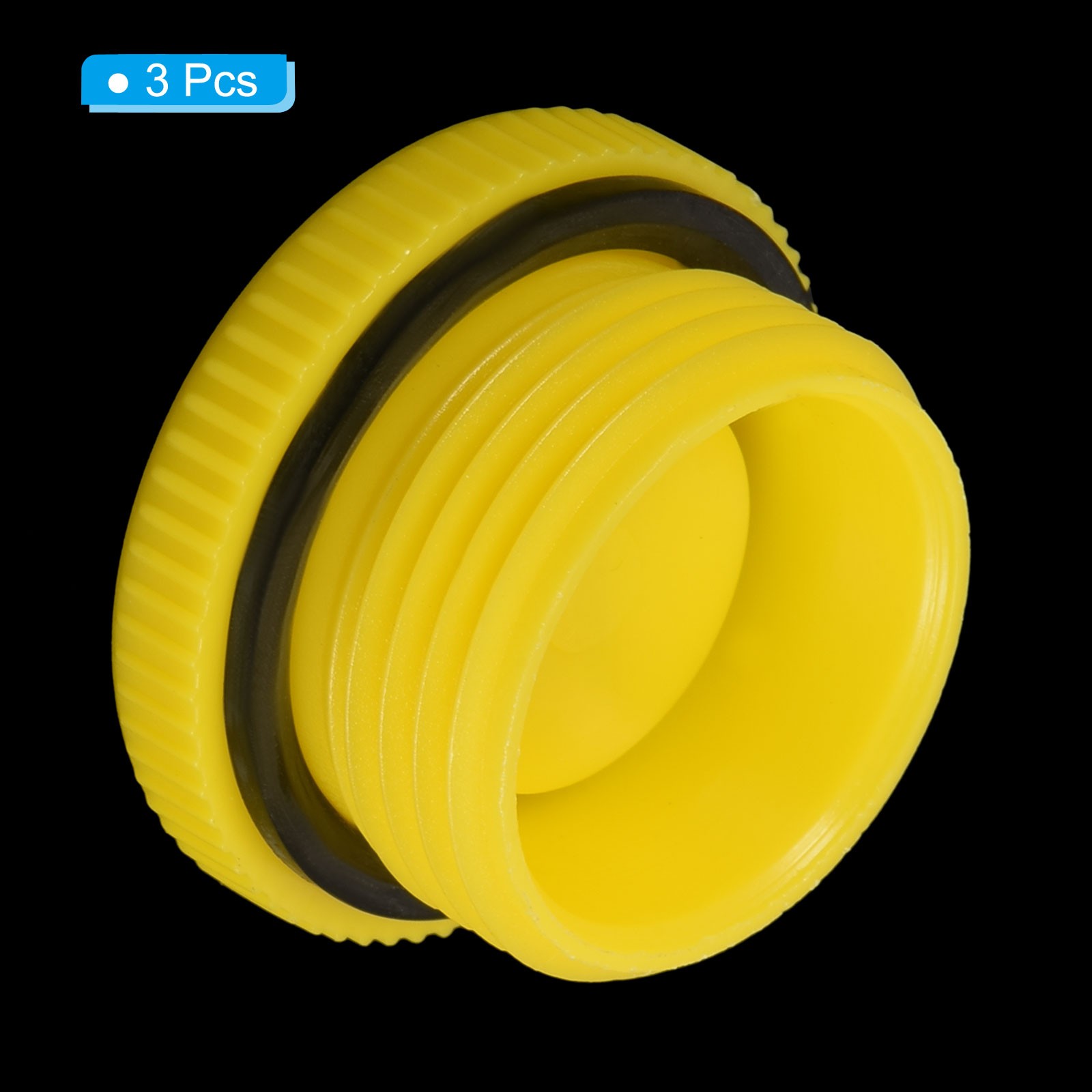 3pcs G3/4 Hold Plugs Plastic Male Thread Hex Socket Sealing End Cap, Yellow