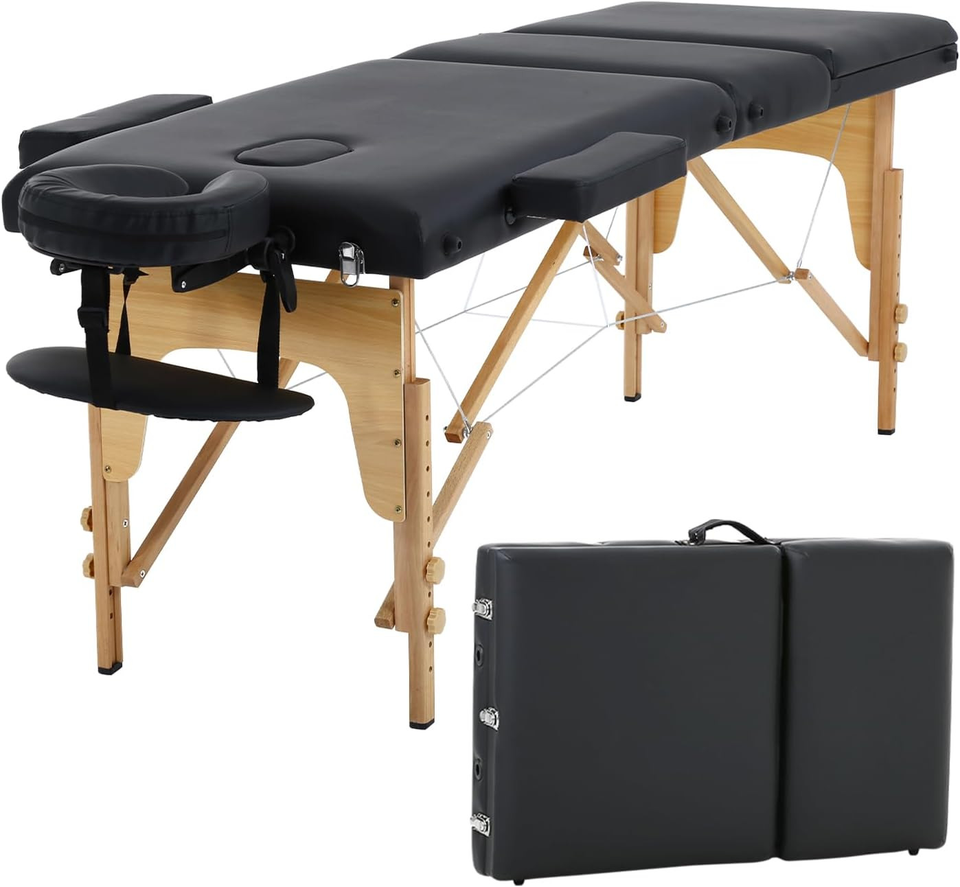 Massage Bed Portable Massage Table 24 Inch Wide Lash Bed 3 Folding Height Adjust