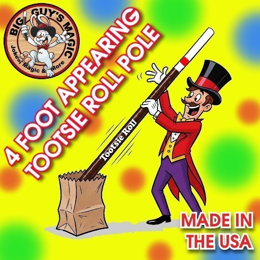 Appearing 4 foot Tootsie Roll Pole by Big Guys Magic -New Magic Trick