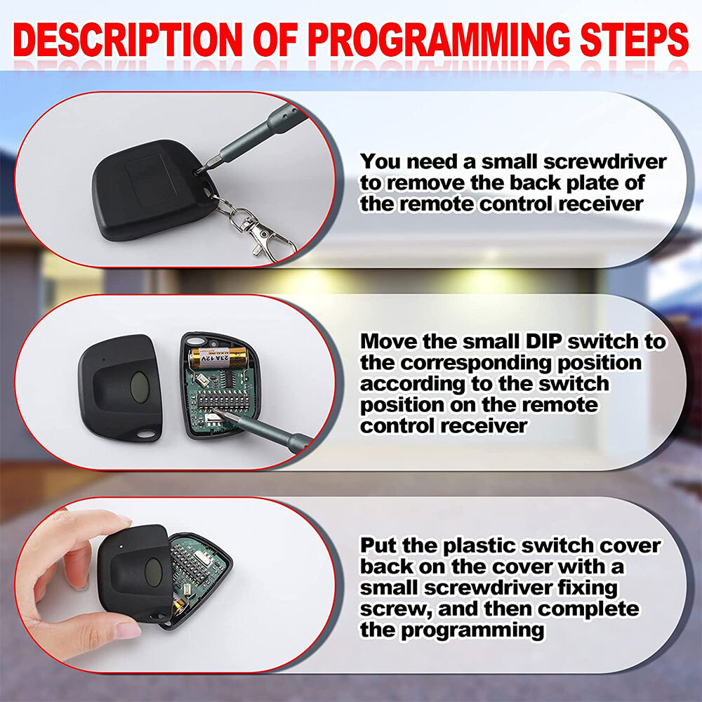 Multi-Code 3089 308911 Gate Garage Door Opener 300MHz 10 DIP Code Remote Control