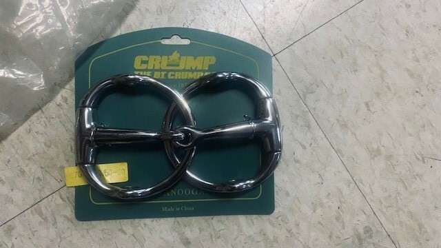 GAG BIT Jointed SMOOTH Mouth Snaffle 5" Stainless STEEL *NEW 3 5/8" Rings CRUMP