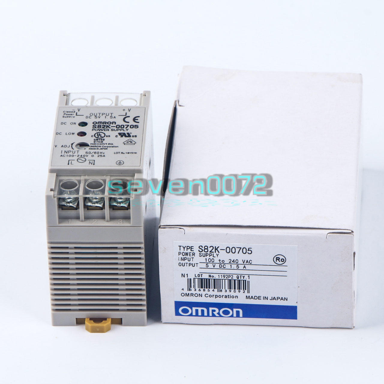 1piece OMRON S82K-00705 100-240VAC 5VDC 1.5A switching power supply New