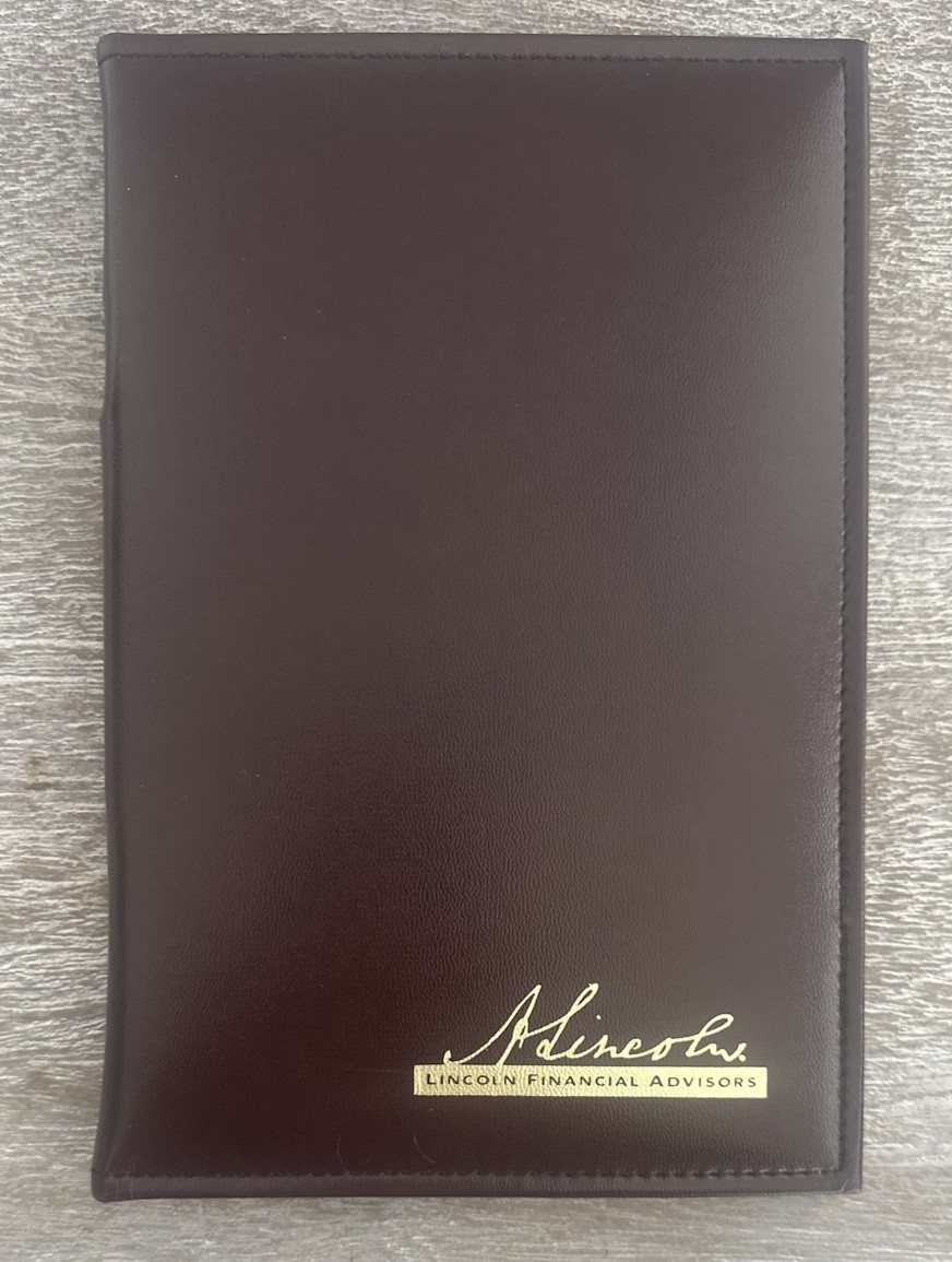 Lincoln Financial Advisors Group Leather Notebook Journal Insurance LFG 6”x9”