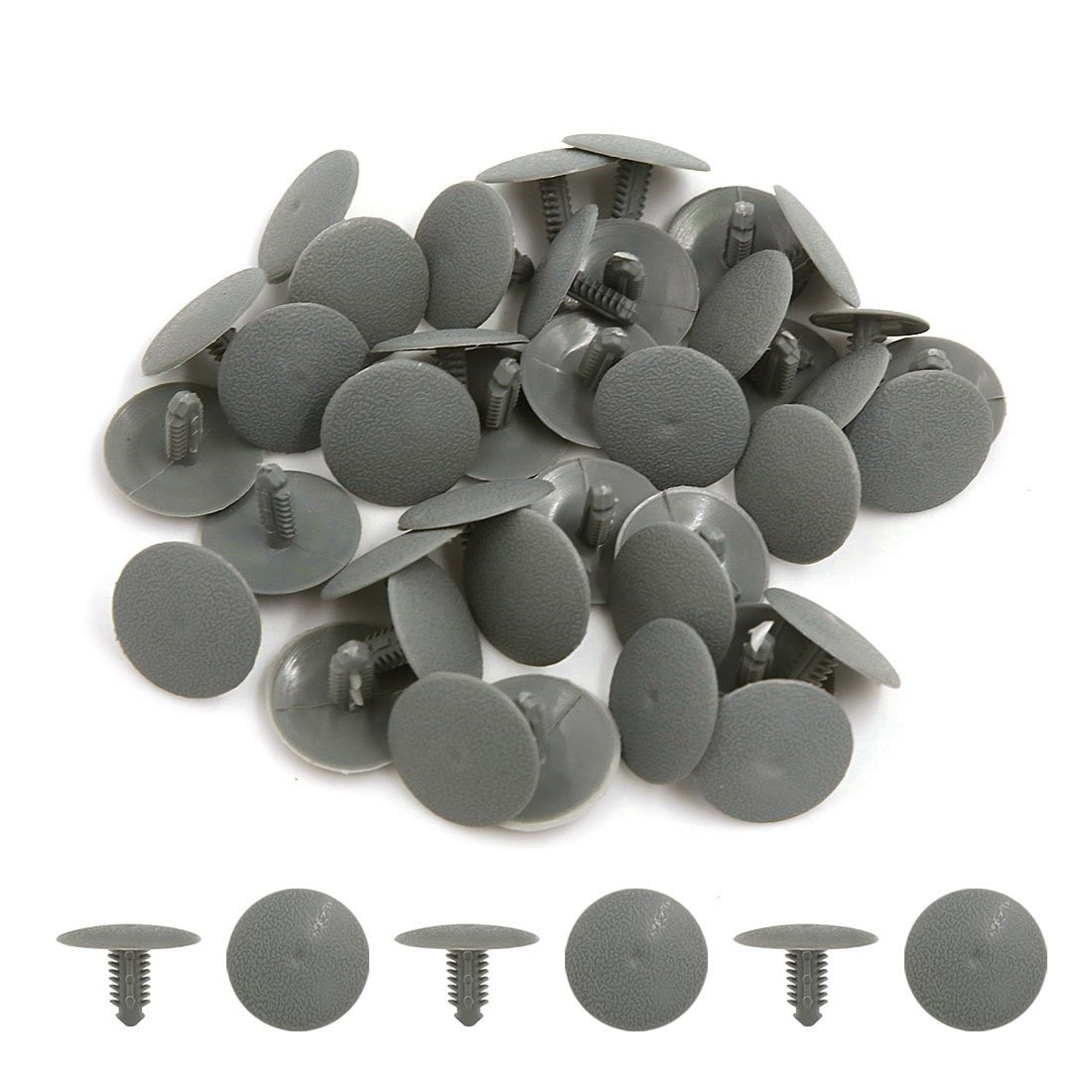 40Pcs Plastic Clips Fastener Retainer Push Type Interior Rivets Gray 7mm