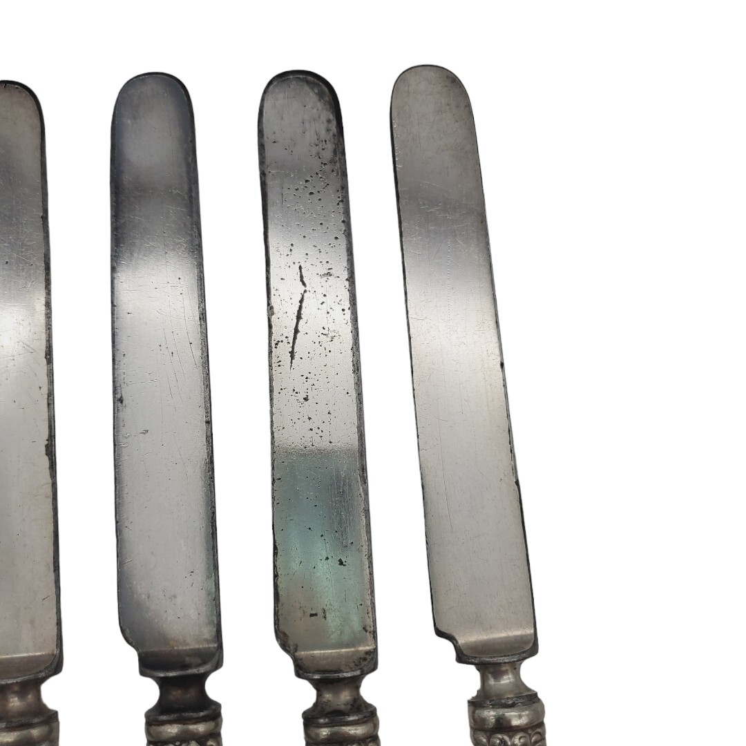 Rodgers International Silver Chelsea 1897 Blunt Dinner Knives Set 6 Plated Antiq