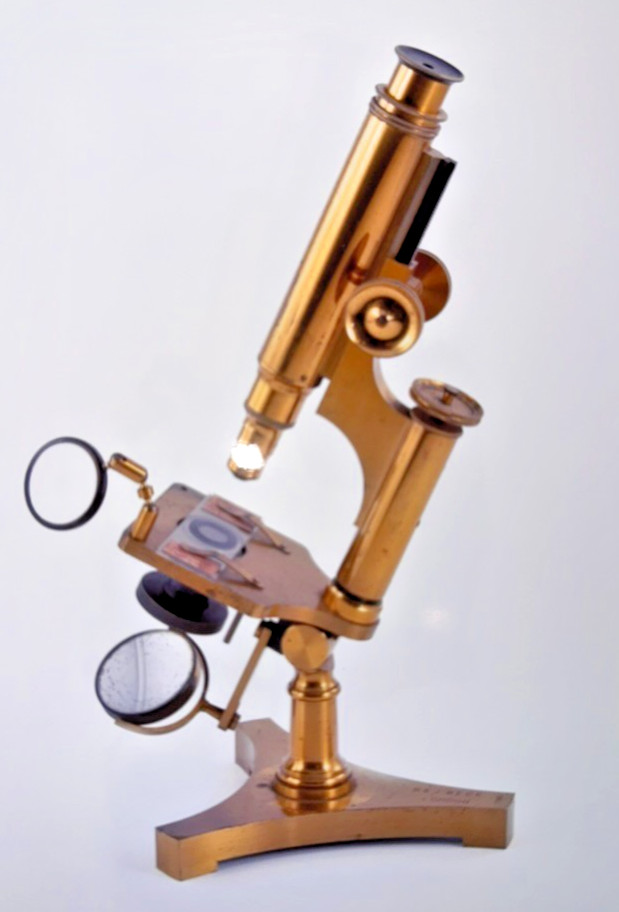Antique R & J Beck Bar Limb Brass Microscope, #11940, Circa 1883