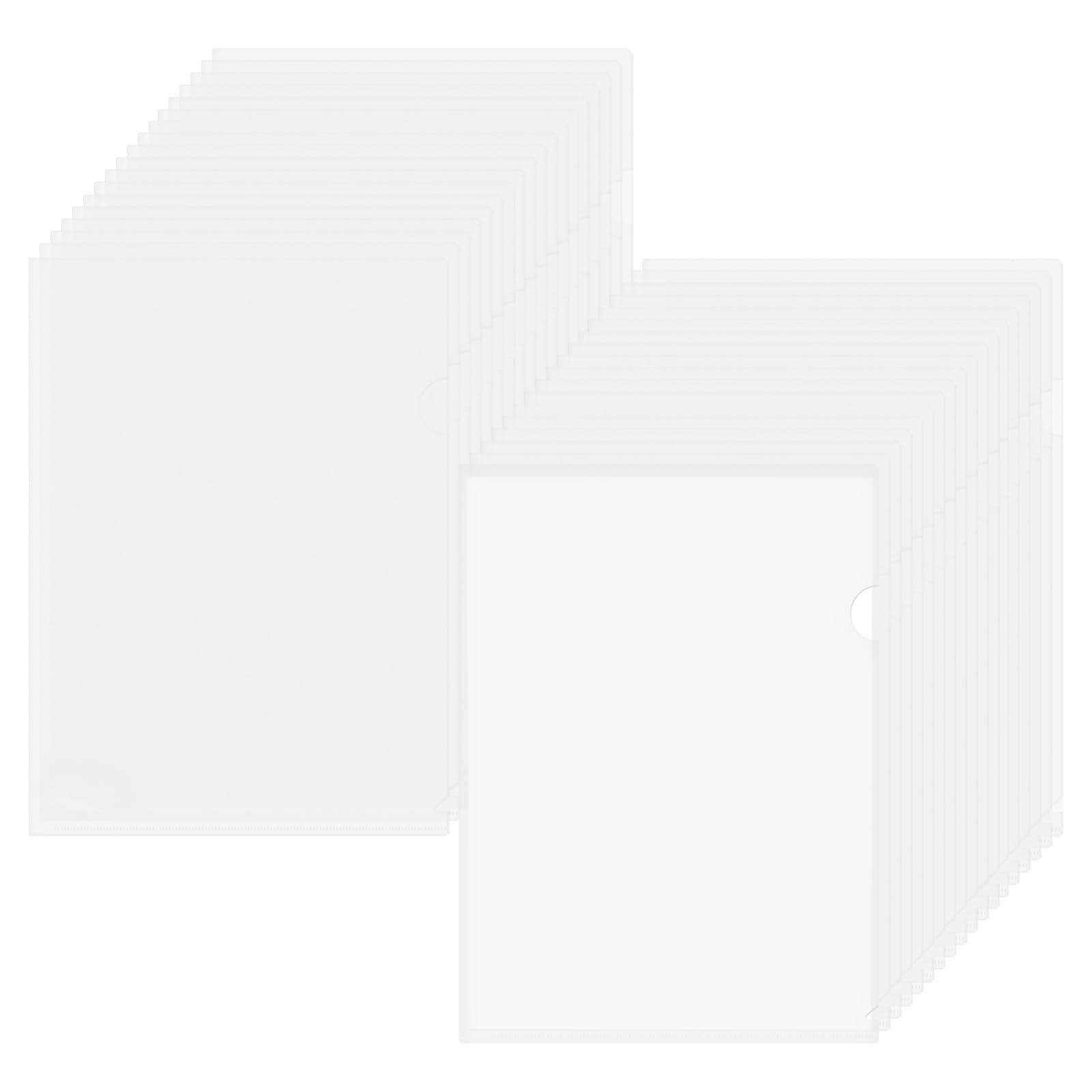 36-Pack Sturdy Clear Folders for Documents, L-Type Plastic Clear File Folder,...