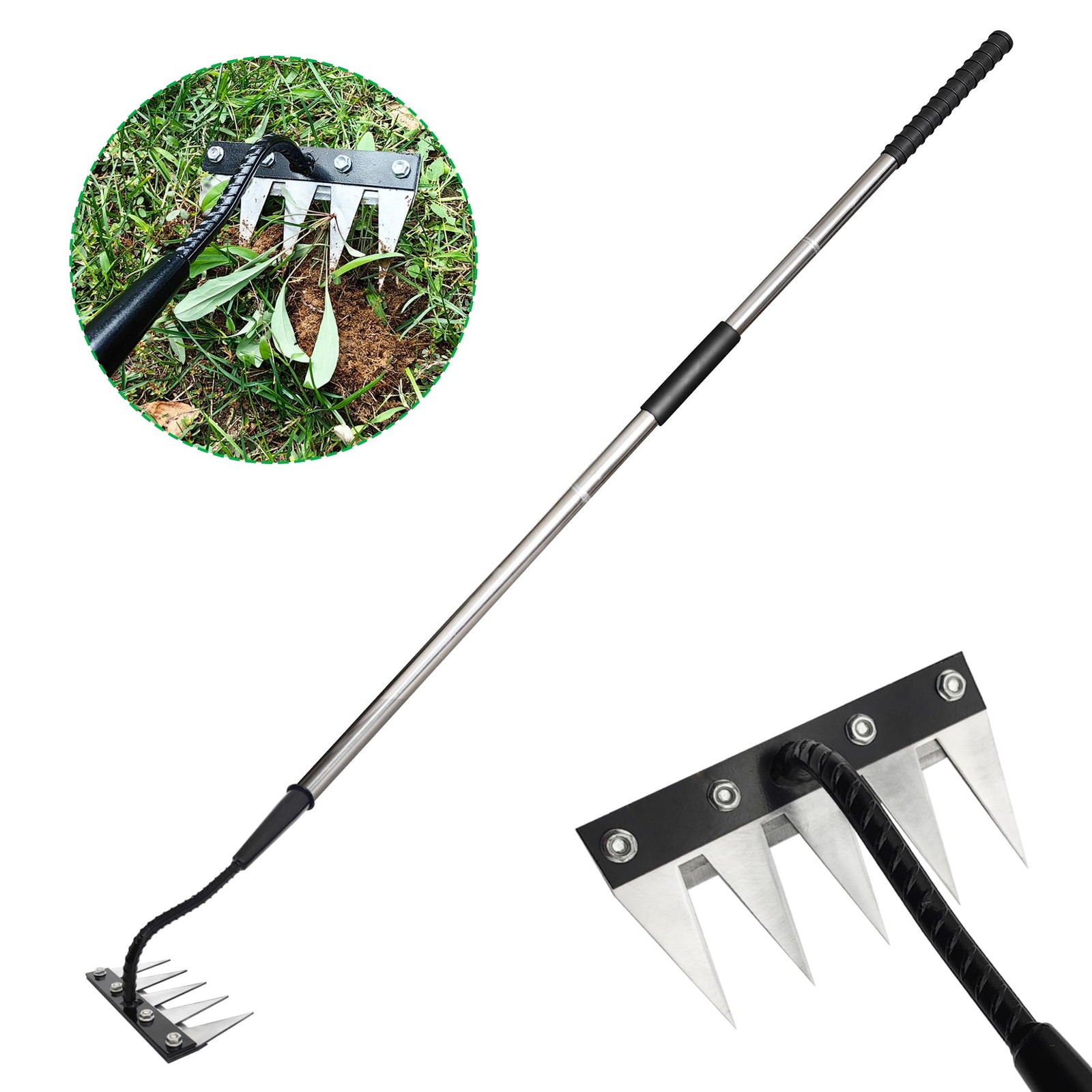 Forged Iron Weeding Rake,Gardenia 2.0 Weed Rake with Long Original color