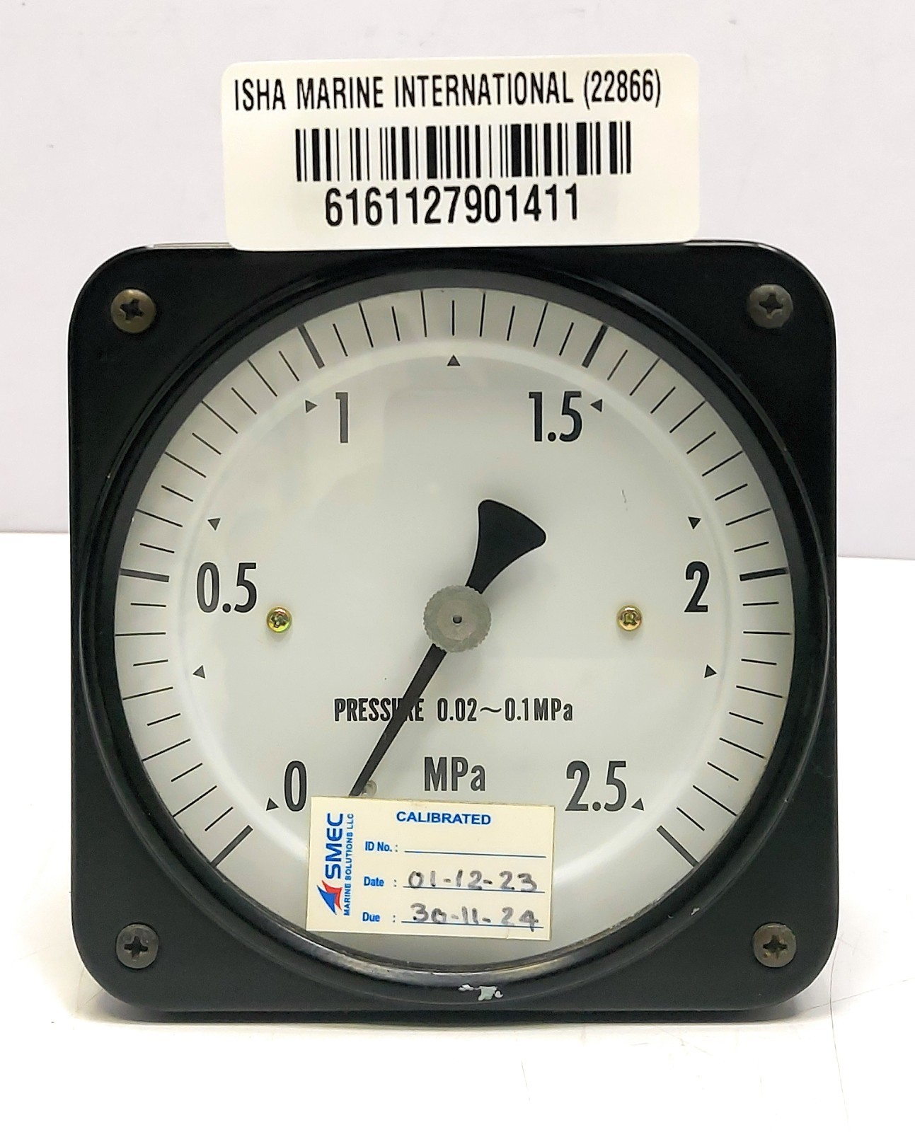 NKS 0-2.5 MPa Pressure Gauge Industrial Marine PN 3737798