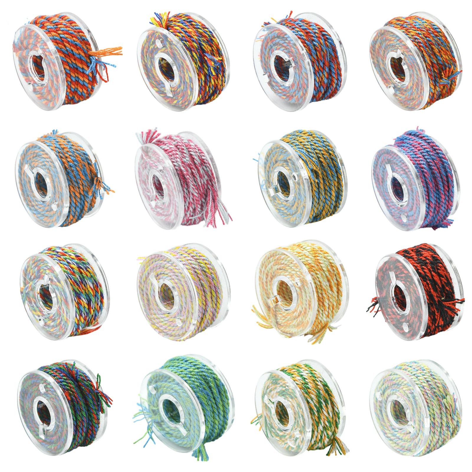 16 Roll Cotton Jewelry Thread Set Hand Rubbed Twisted Cord for Bracelet Necklace