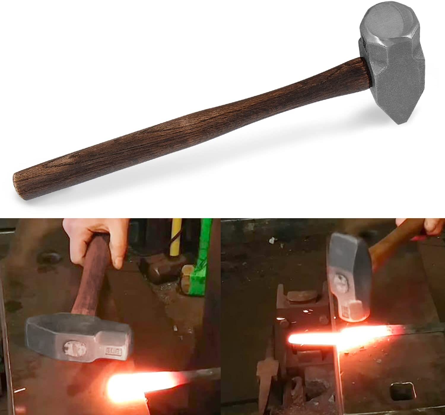 4LB Blacksmith Handmade Hammers for Farrier Knife Maker Blacksmith Forging Tool