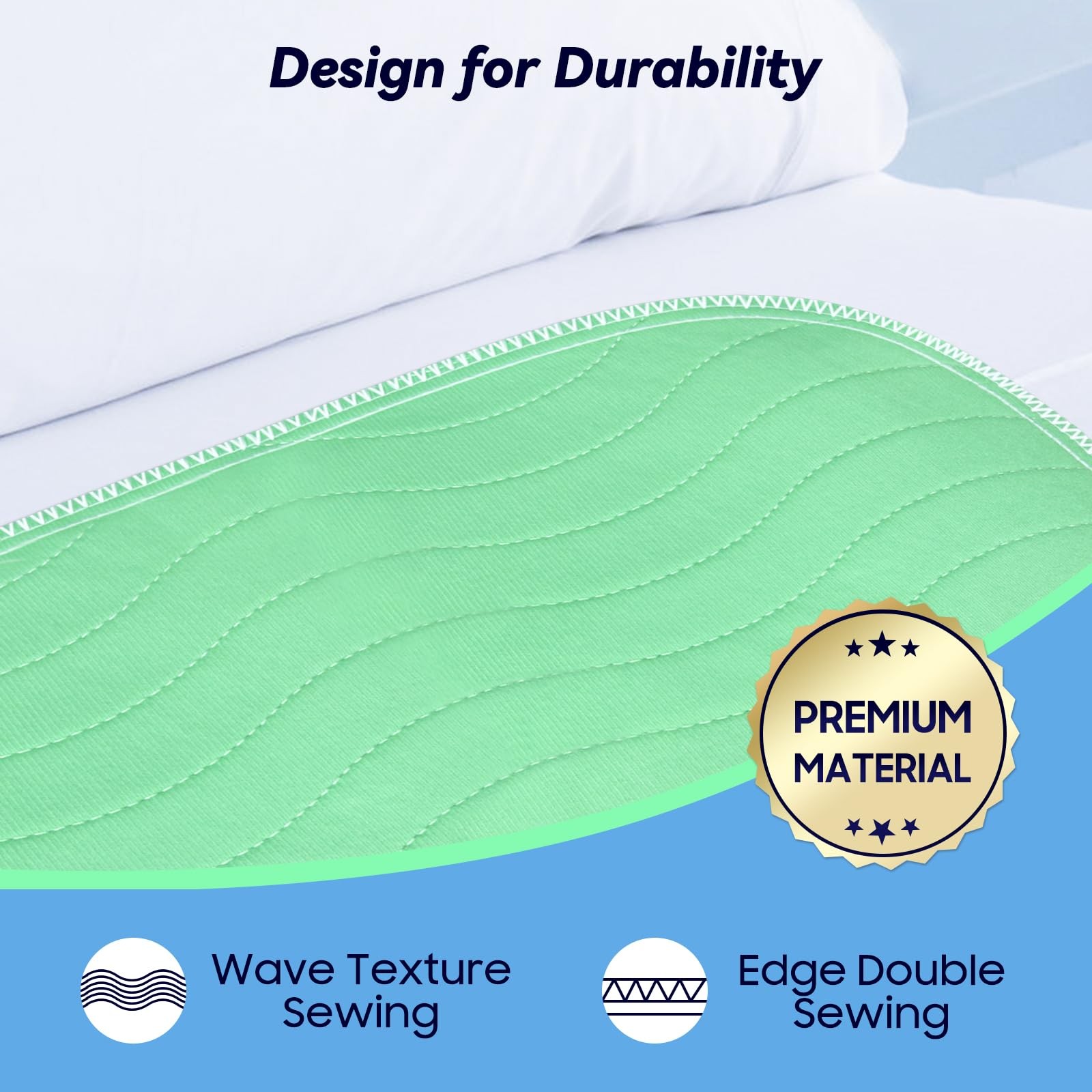 4 Pack 36” x 36” Extra Heavy Absorbency Washable Underpads, Waterproof Quick ...