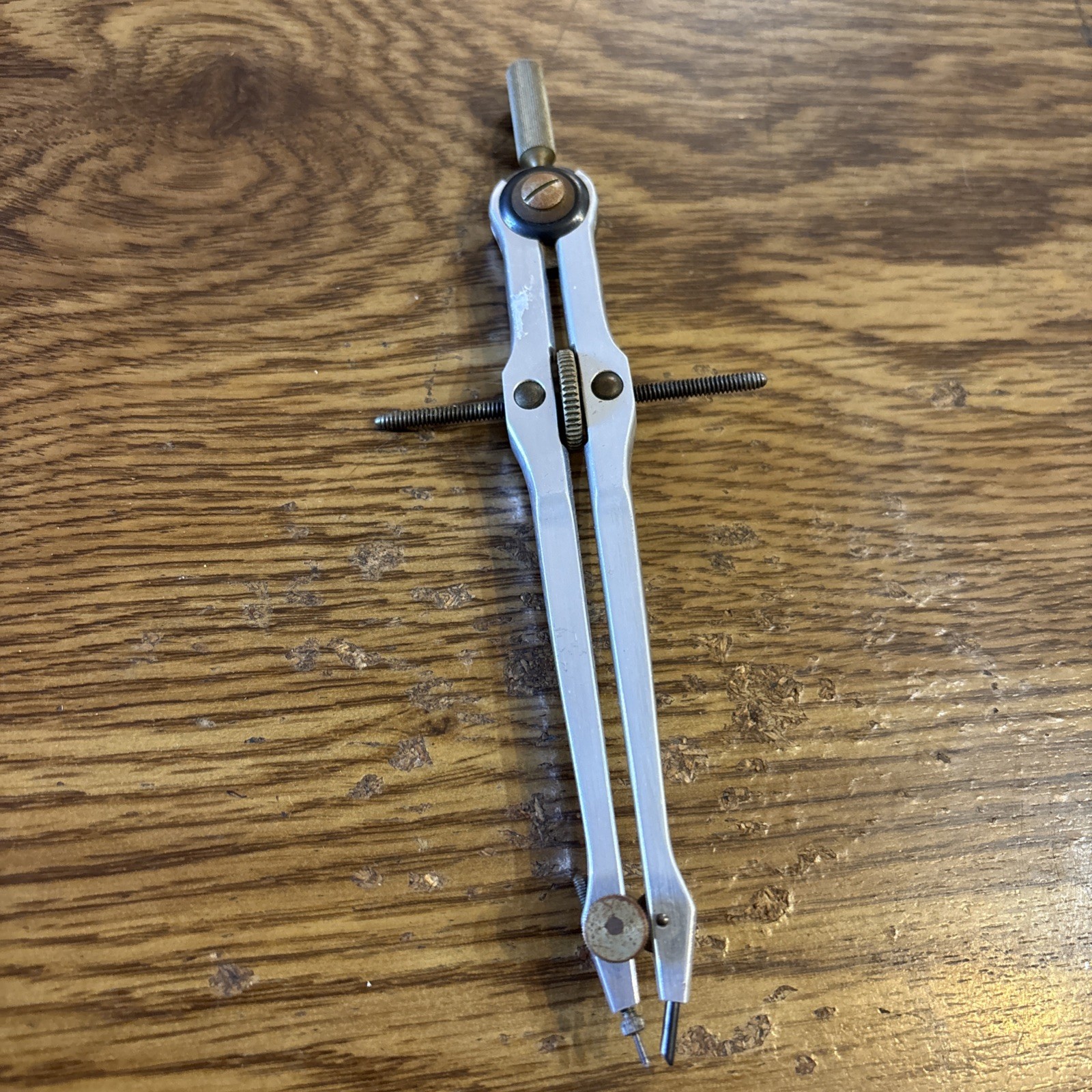 Vintage Metal Drafting Compass 6-1/2" Long