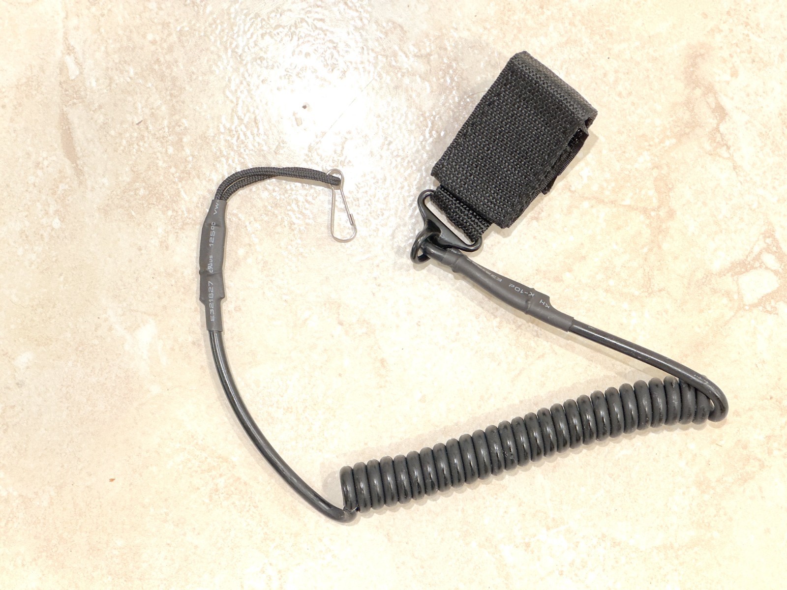Tactical Coiled Pistol Handgun Lanyard Metal Hardware