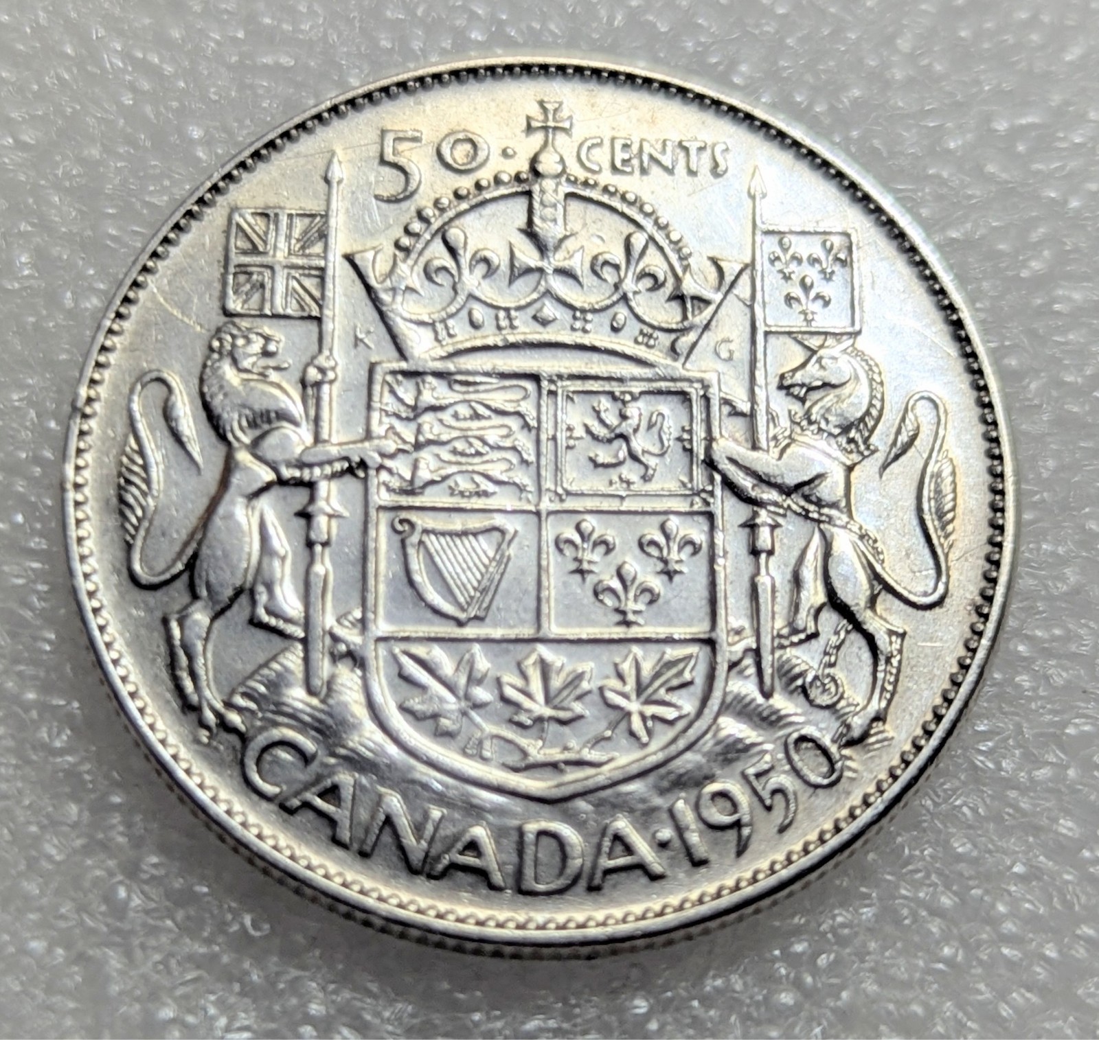 1950 50 Cents Canada 80% Silver 80% Silver King George VI #216