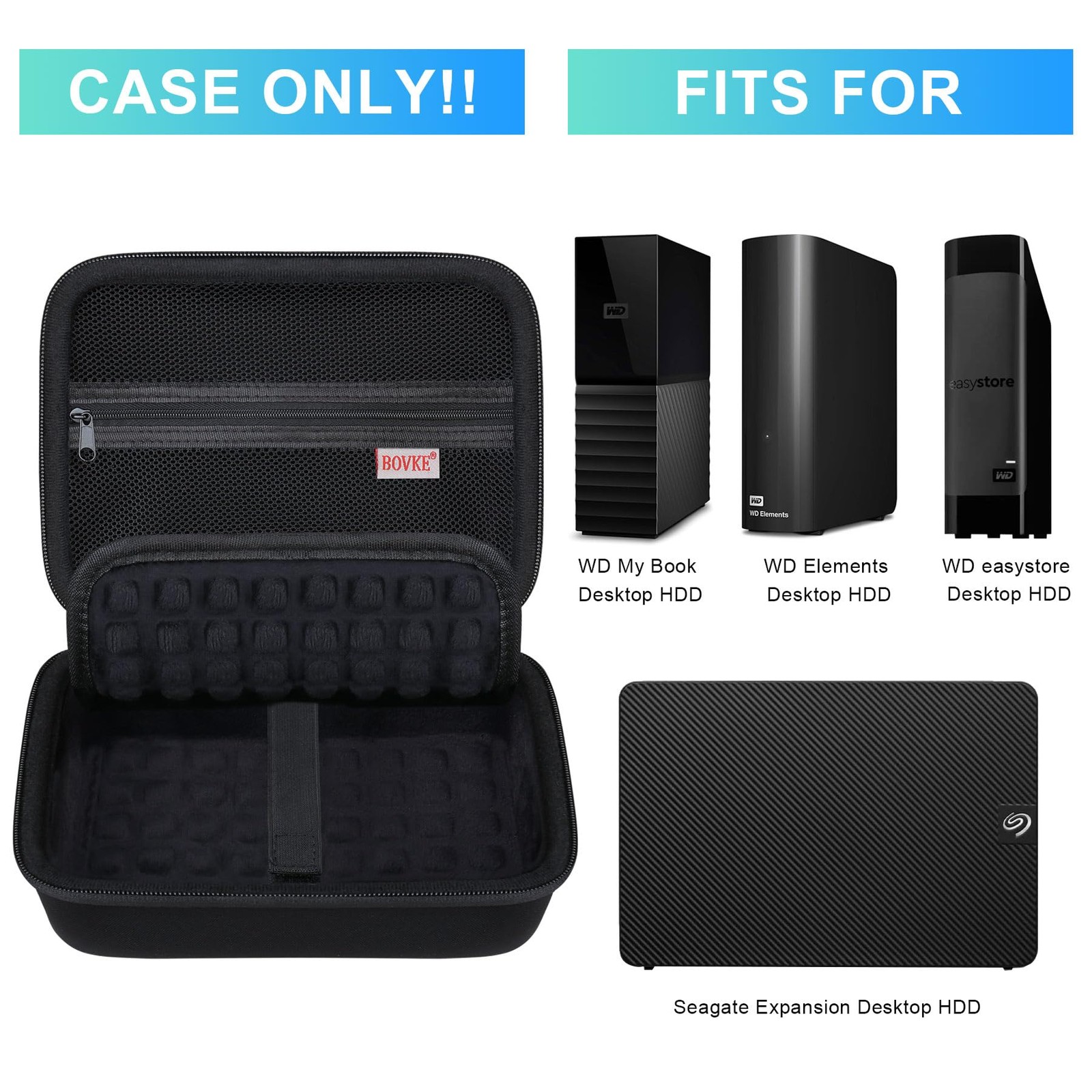 Bovke Hard Drive Case For Wd Elements My Book Seagate Expansion Desktop