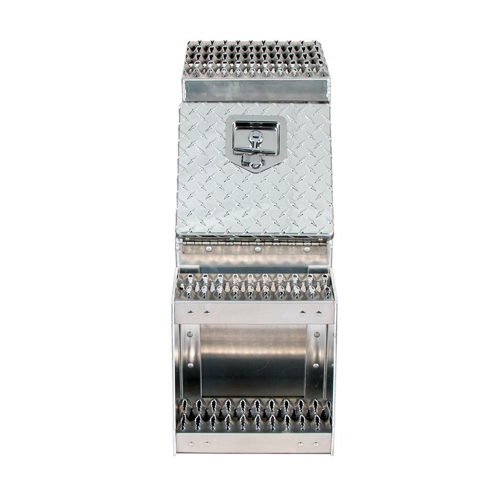 12" Aluminum Step Saddle Box with Lock and Keys