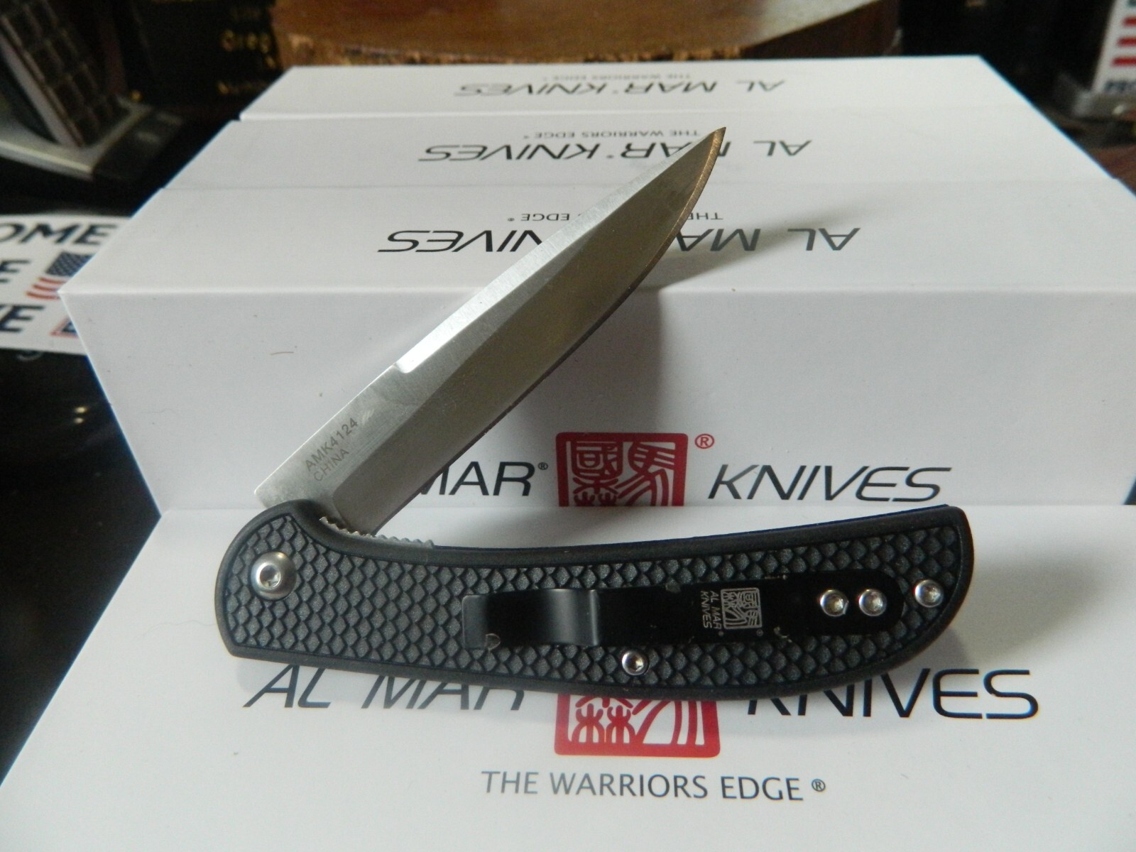 AL MAR KNIVES 4" CL ULTRA LIGHT FALCON LINERLOCKING 8Cr13MoV BLADE MODEL AMK4124