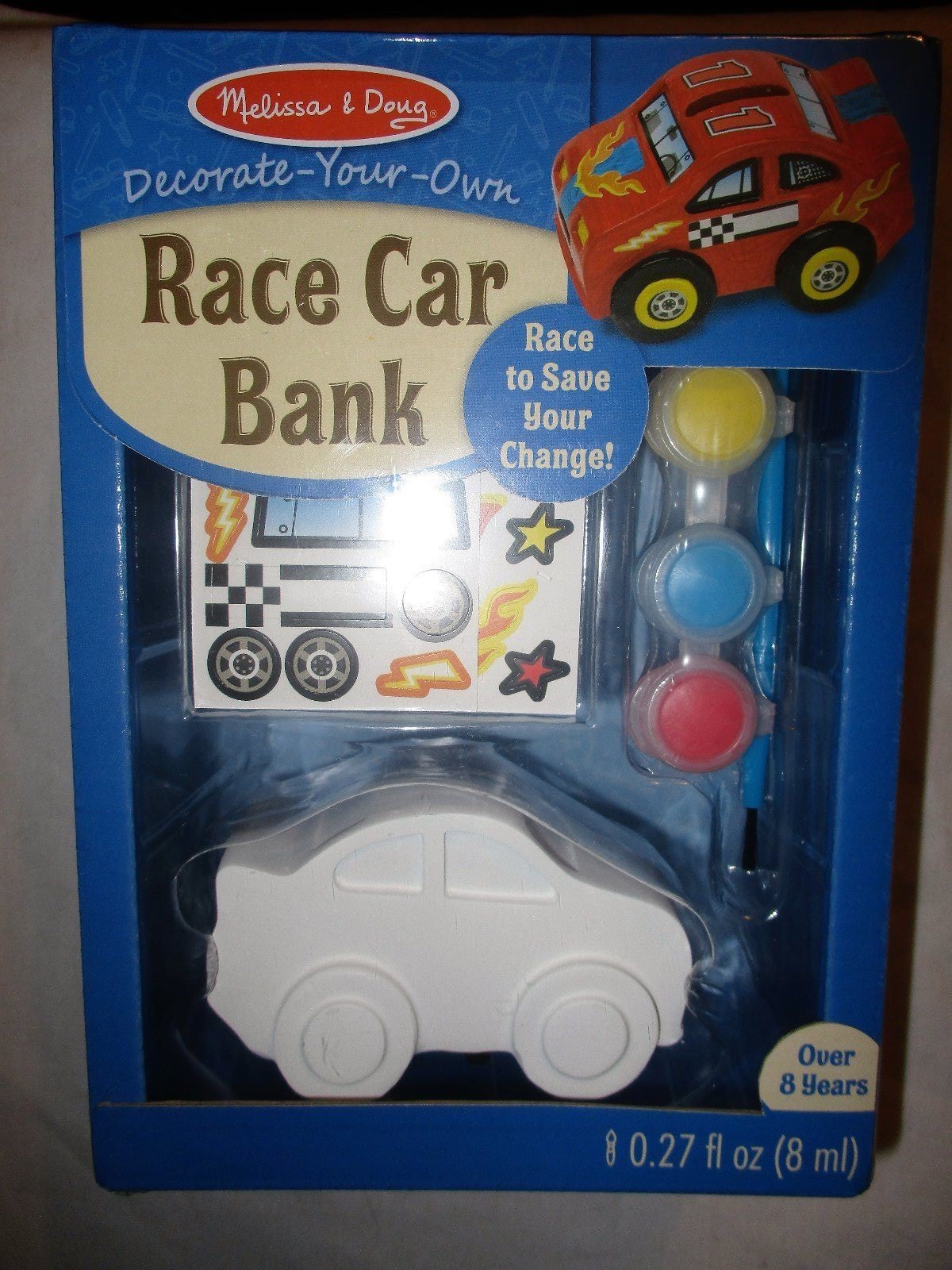 Melissa & Doug Decorate-Your-Own Race Car Bank