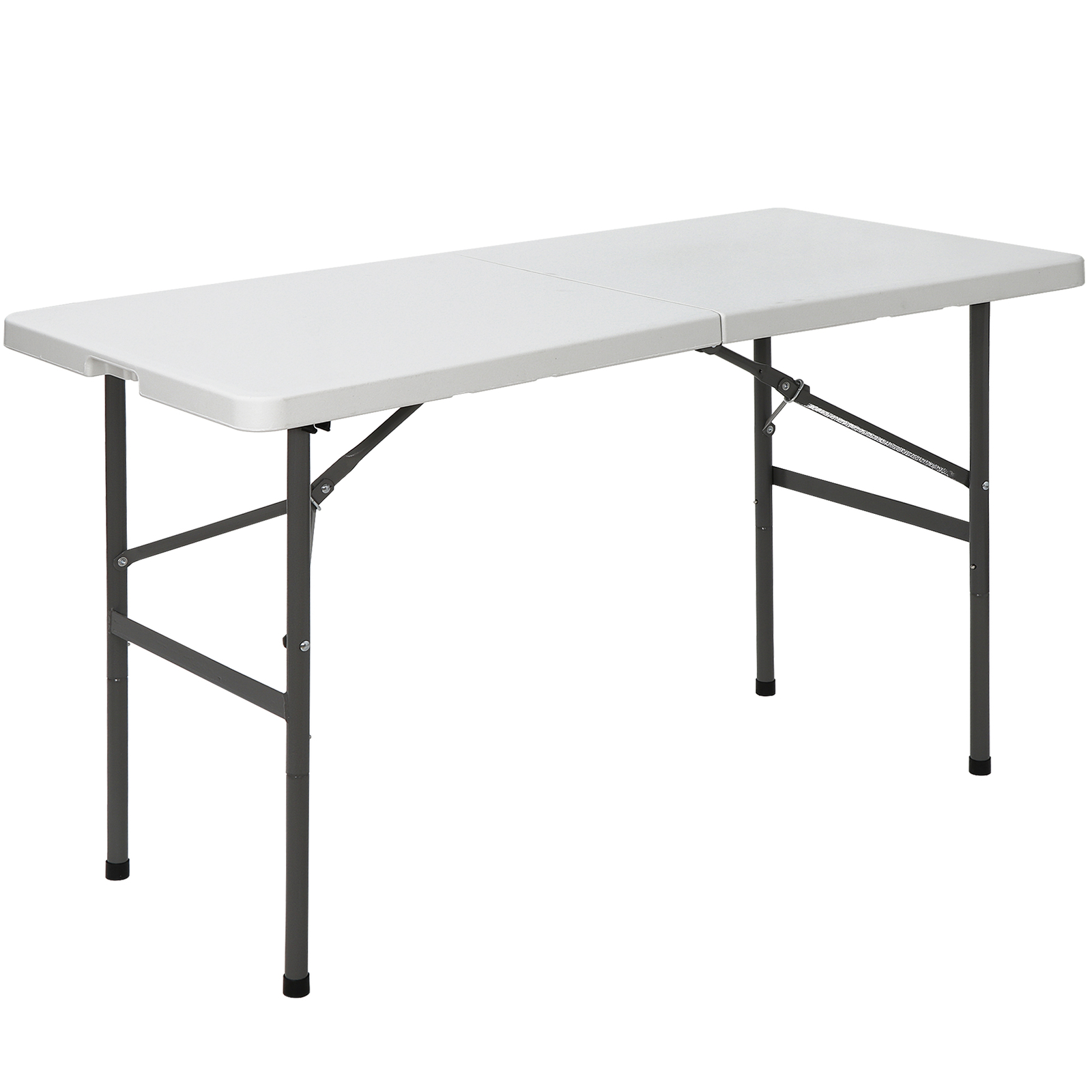 48.4"Portable Plastic Square Folding Table Lightweight For Camping Picnic White