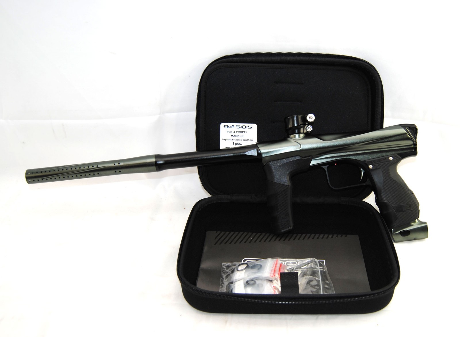 Used Push Paintball Propel Mechanical Mech Woodsball Marker Gun Grey/Black