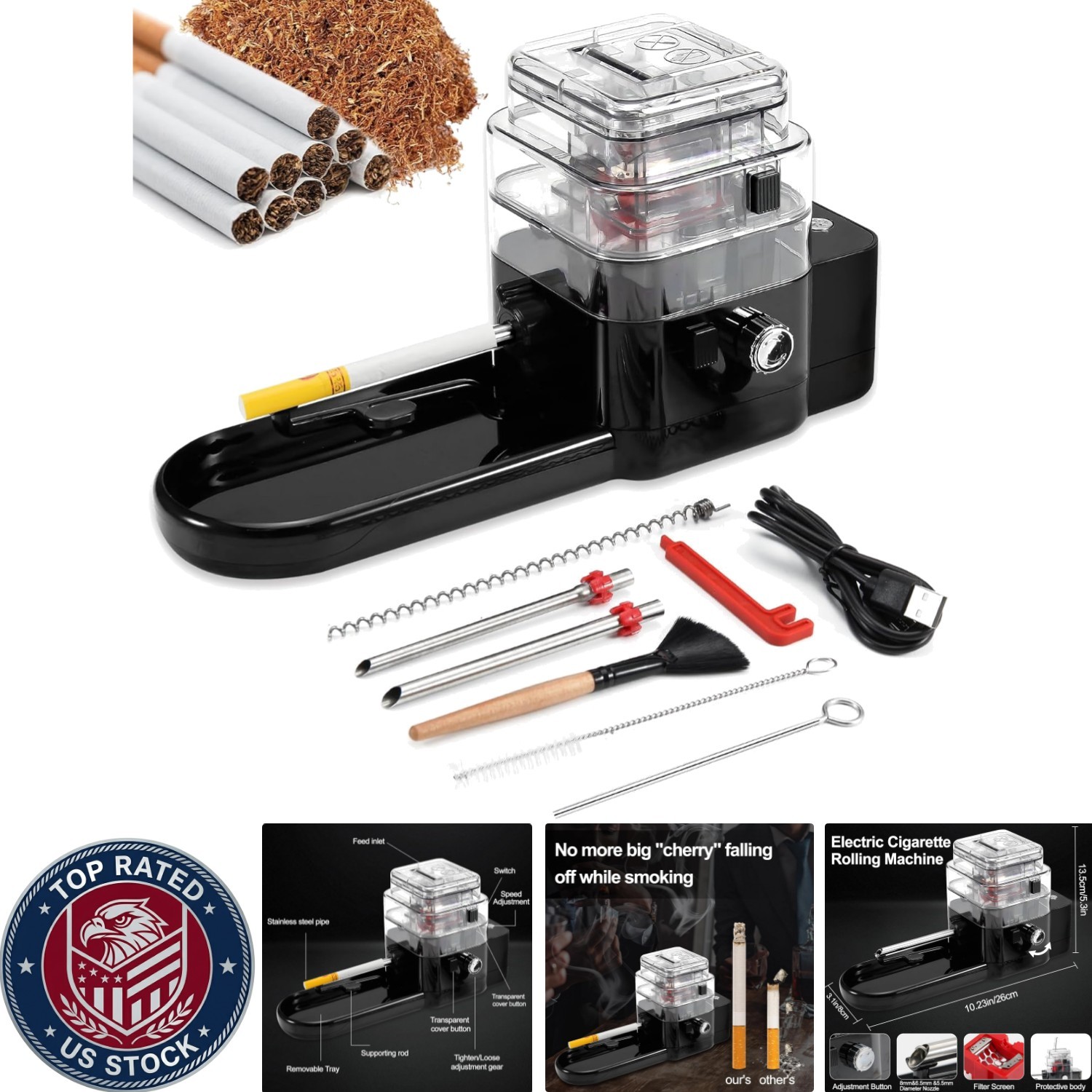 Multi-Size Electric Cigarette Rolling Machine - User-Friendly & Stylish Design