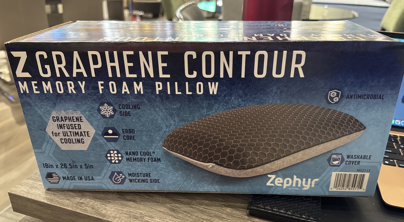 BRAND NEW IN BOX Zephyr Z Graphene Curve Memory Foam Pillow